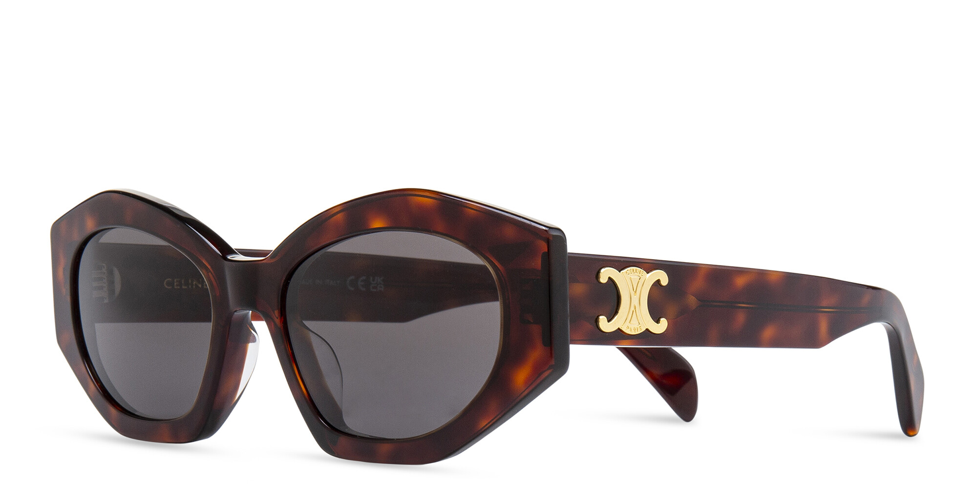 Shop CELINE Triomphe Cat-Eye Sunglasses in Havana online.