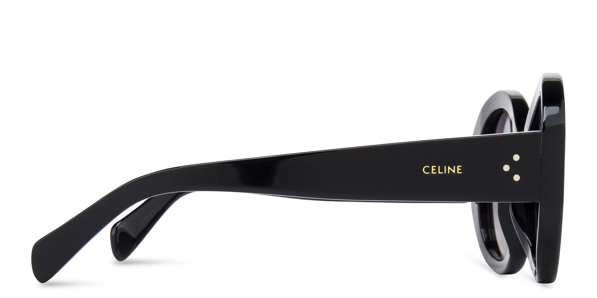 Shop CELINE 3 Dots Round Sunglasses in Black online.