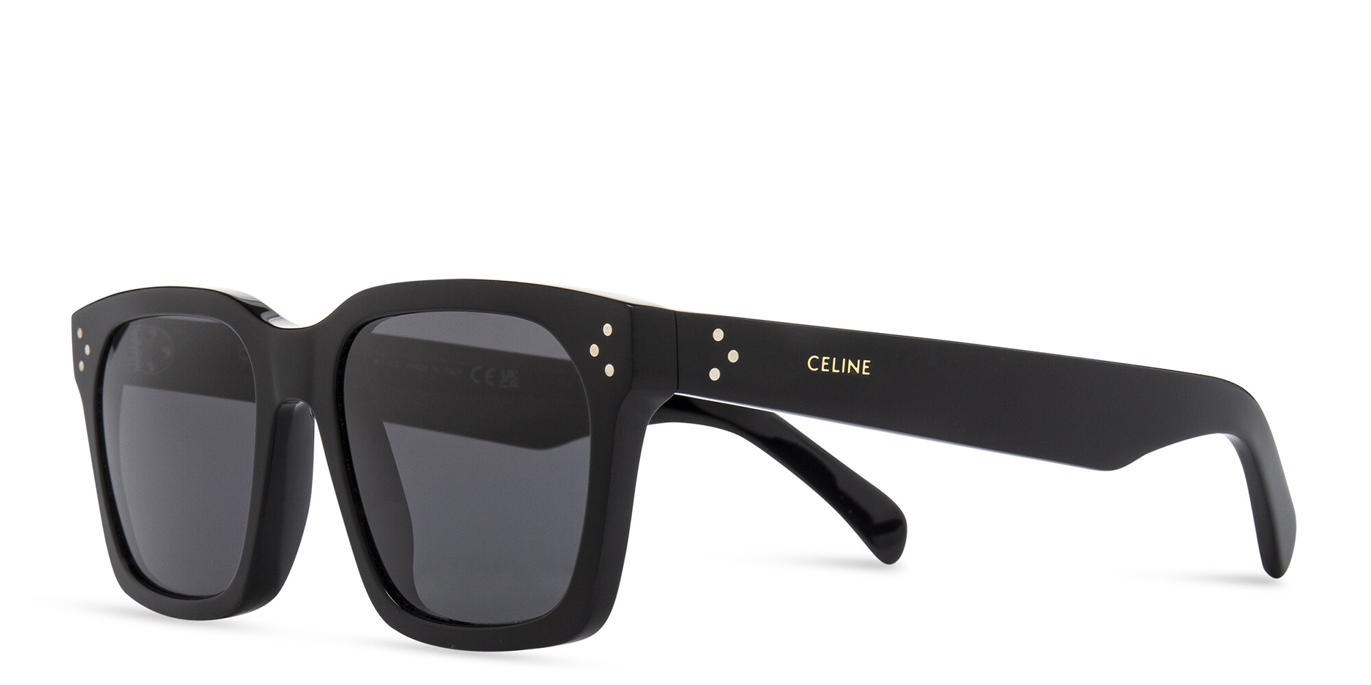 Shop CELINE 3 Dots Geometric Sunglasses in Black online.