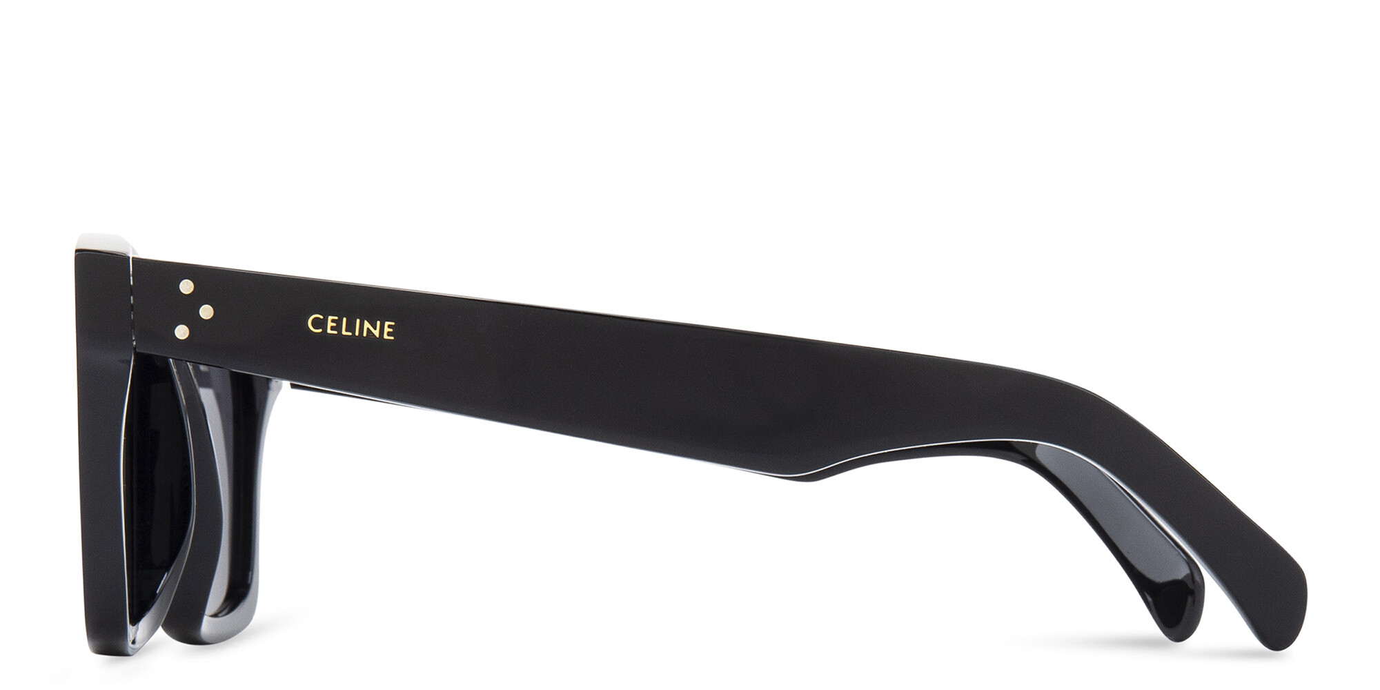 Shop CELINE 3 Dots Geometric Sunglasses in Black online.