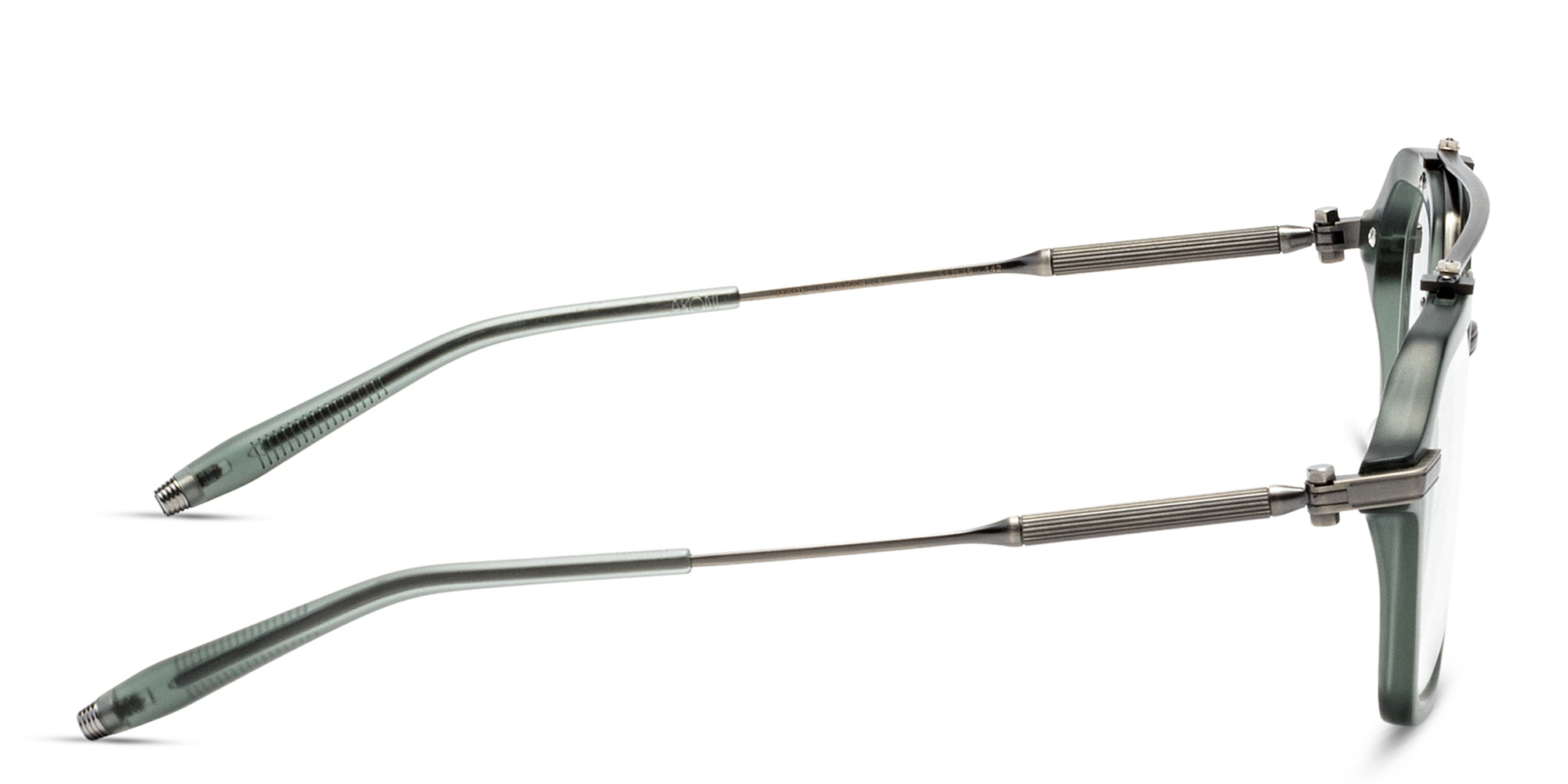 Shop AKONI Unisex Aviator Eyeglasses in Green online.