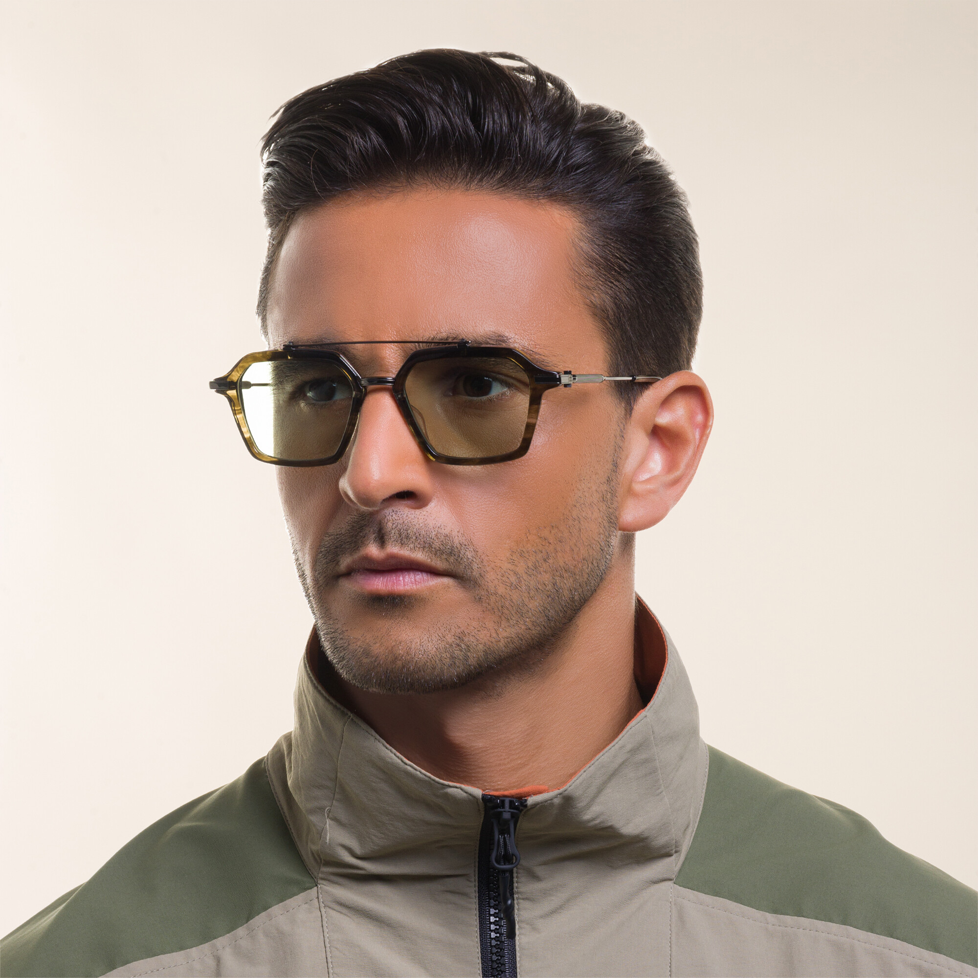 Shop AKONI Unisex Aviator Eyeglasses in Grey online.