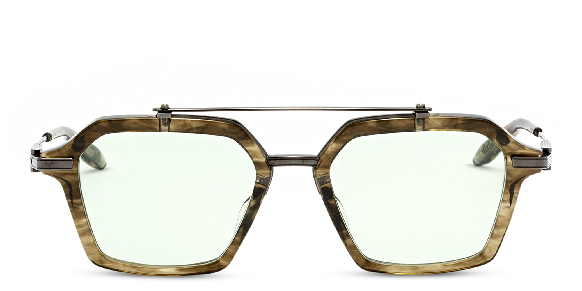 Shop AKONI Unisex Aviator Eyeglasses in Grey online.