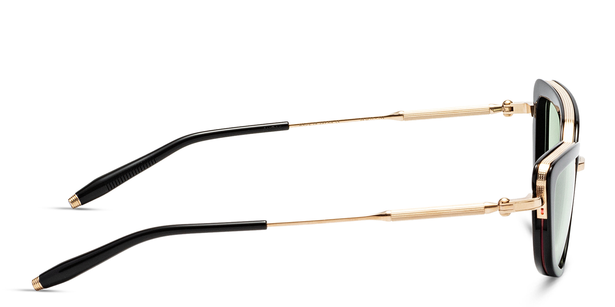 Shop AKONI Cat-Eye Eyeglasses in Black Gold online.