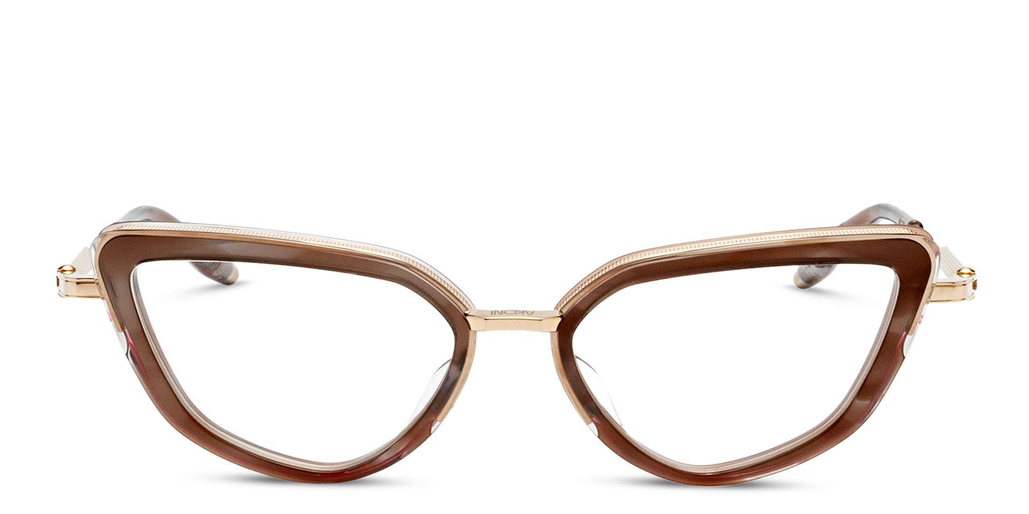 AKONI Cat-Eye Eyeglasses in Brown – Product Photo 1