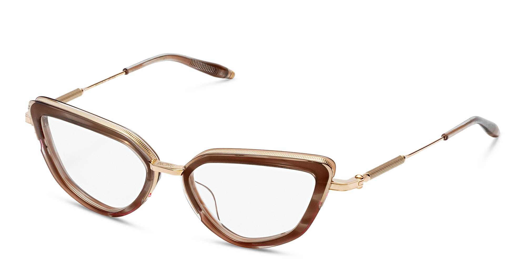 AKONI Cat-Eye Eyeglasses in Brown – Product Photo 2