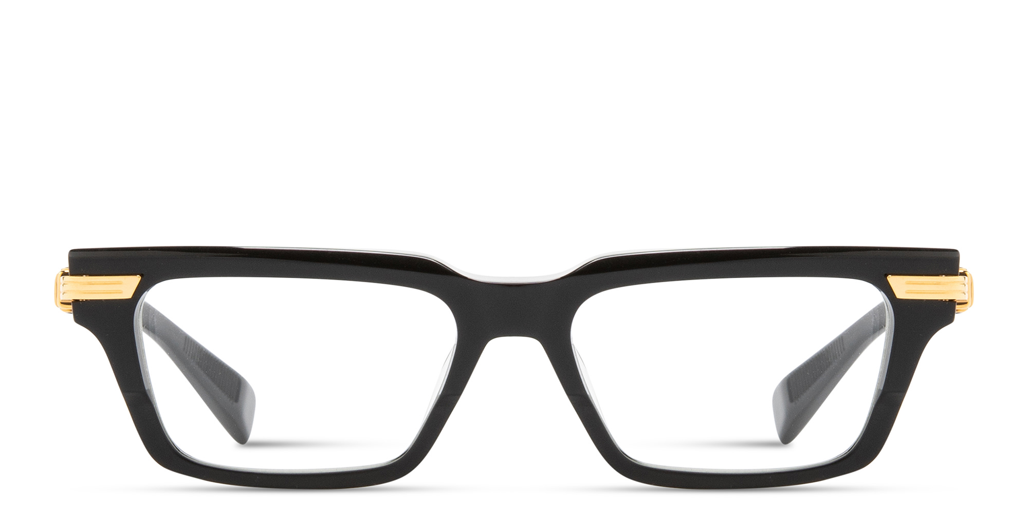 Shop BALMAIN Unisex Rectangle Eyeglasses in Black online.