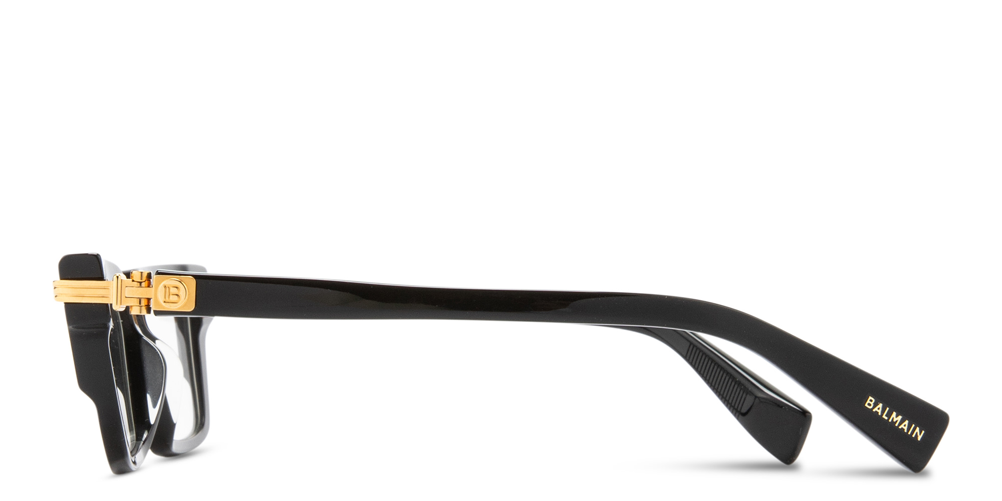 Shop BALMAIN Unisex Rectangle Eyeglasses in Black online.