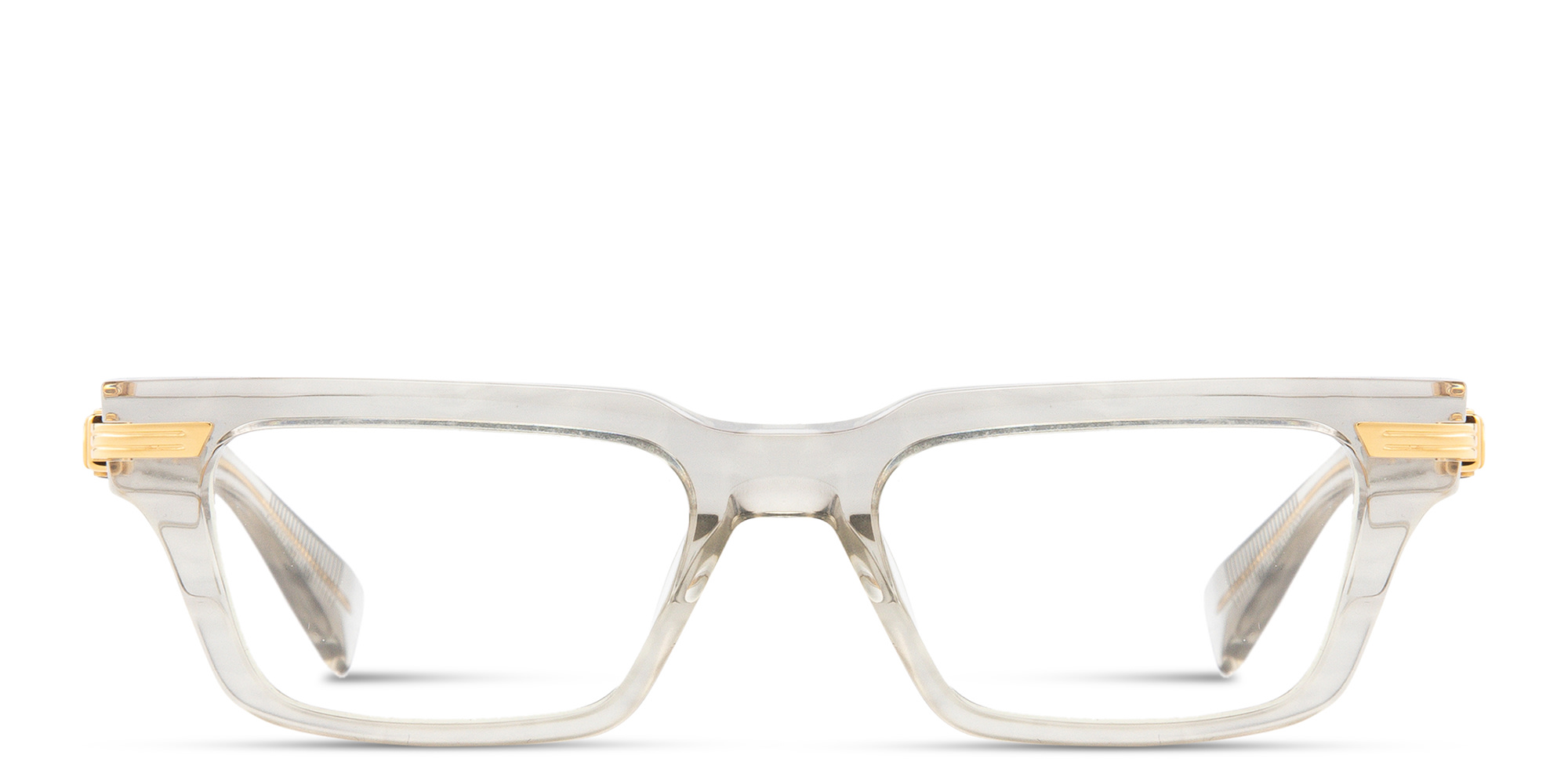 Shop BALMAIN Unisex Rectangle Eyeglasses in Clear online.