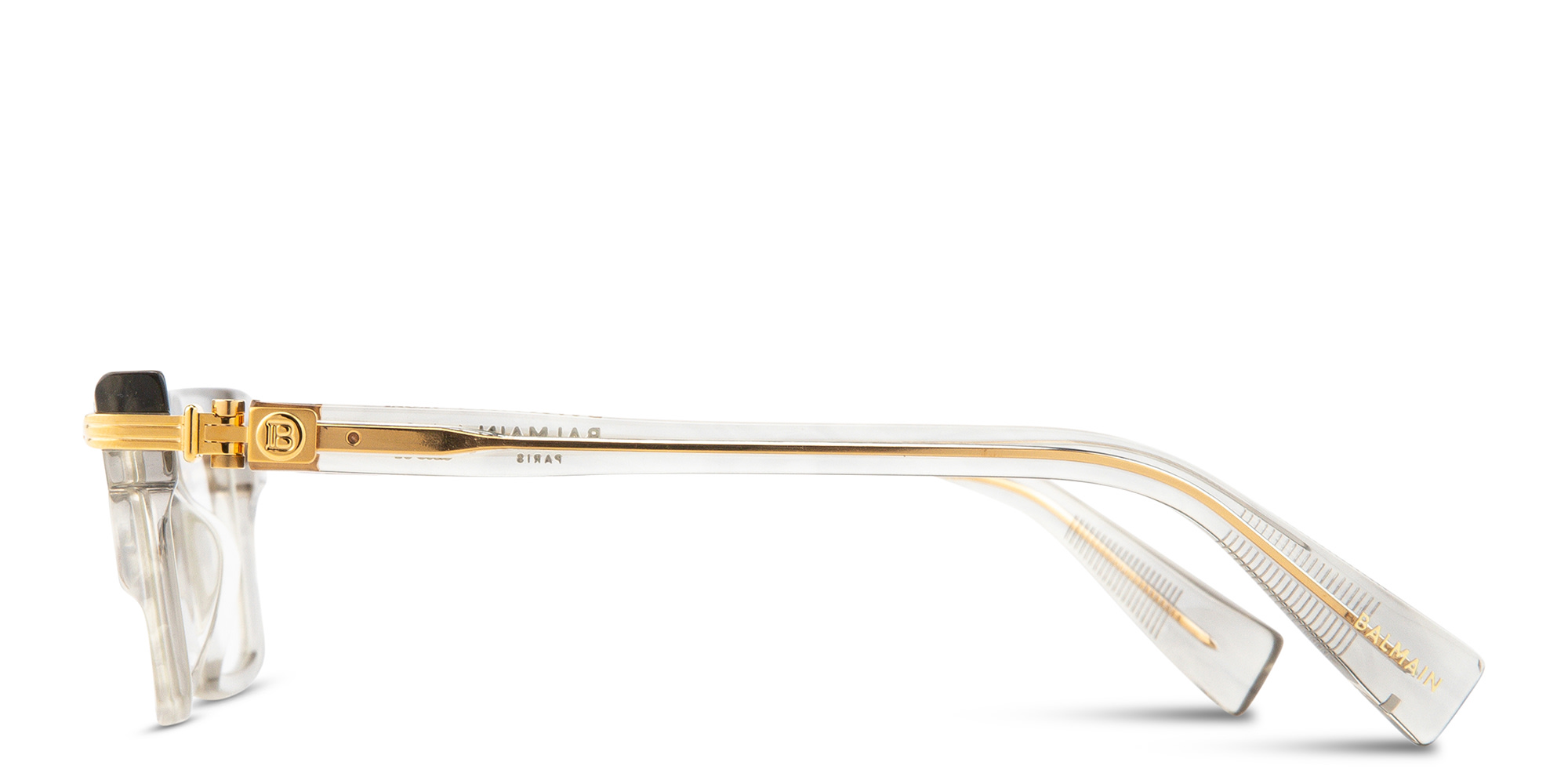 Shop BALMAIN Unisex Rectangle Eyeglasses in Clear online.