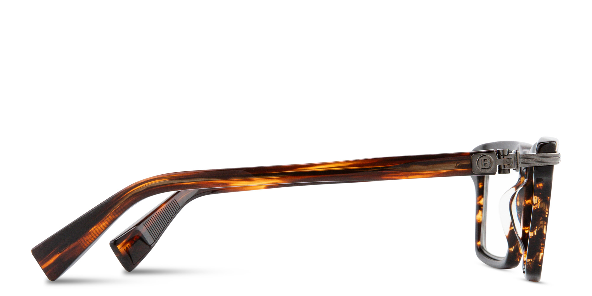 BALMAIN Unisex Rectangle Eyeglasses in Brown – Product Photo 3