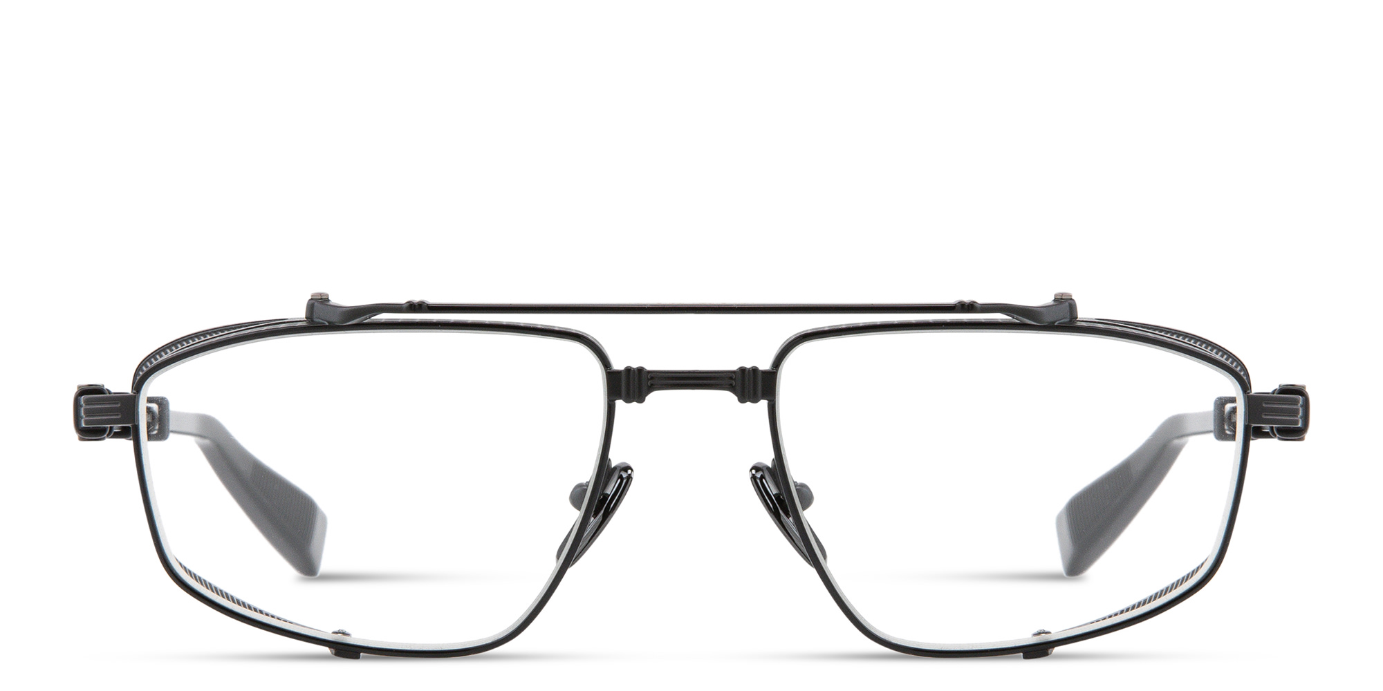 BALMAIN Unisex Wide Aviator Eyeglasses in Black – Product Photo 1