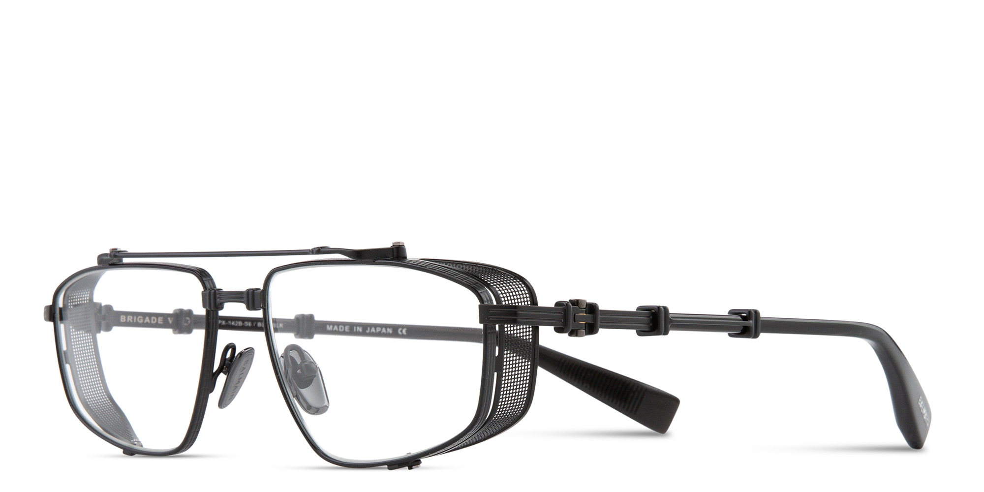 BALMAIN Unisex Wide Aviator Eyeglasses in Black – Product Photo 2