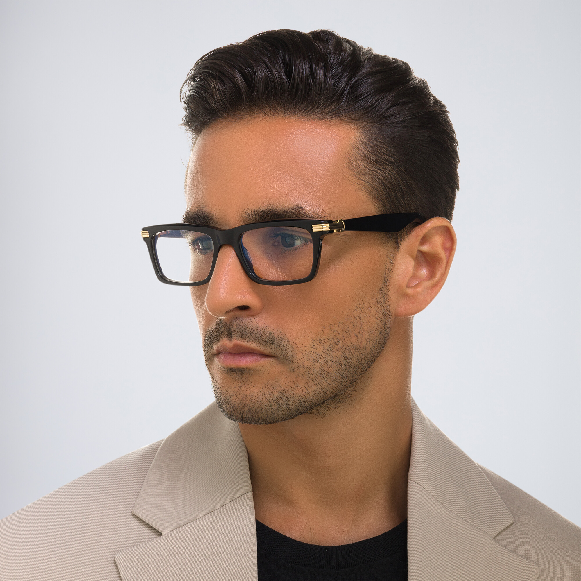 تسوق نظارات طبية بروميير دو كارتييه بإطار مستطيل كارتييه بلون أسود أونلاين.