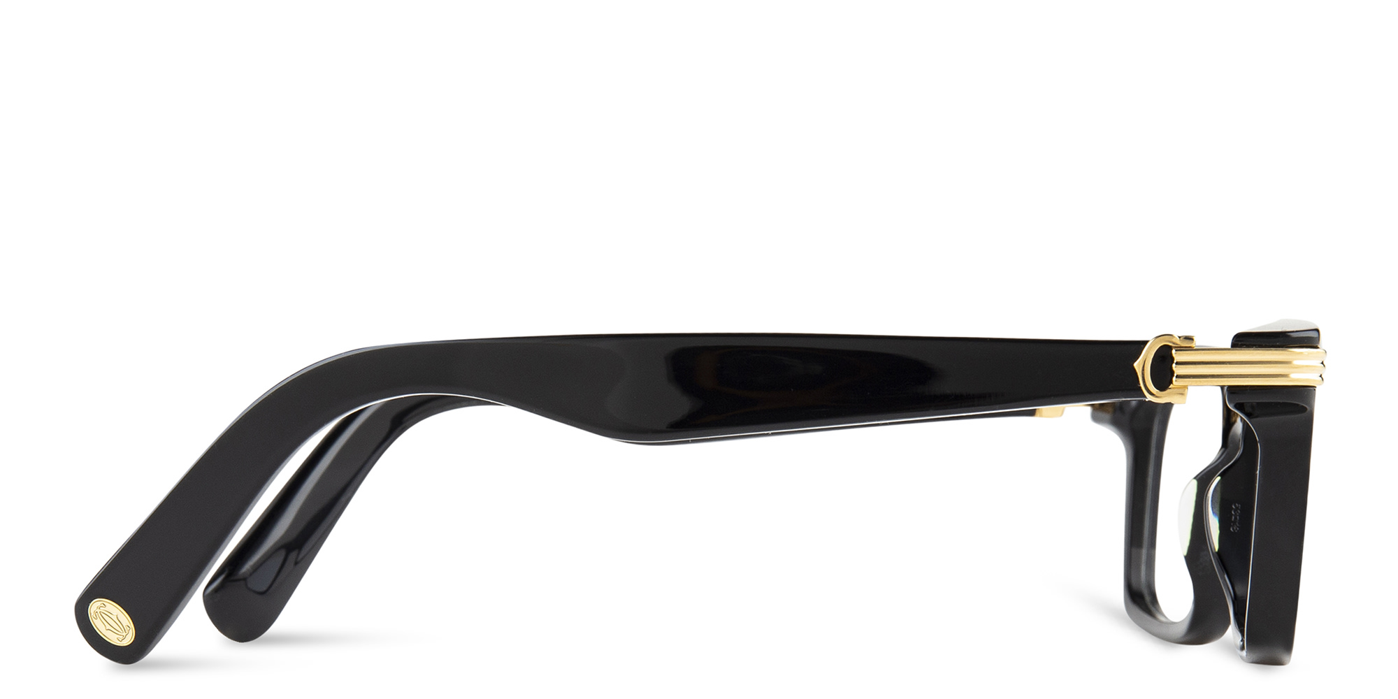 Shop Cartier Première de Cartier Rectangle Eyeglasses in Black online.
