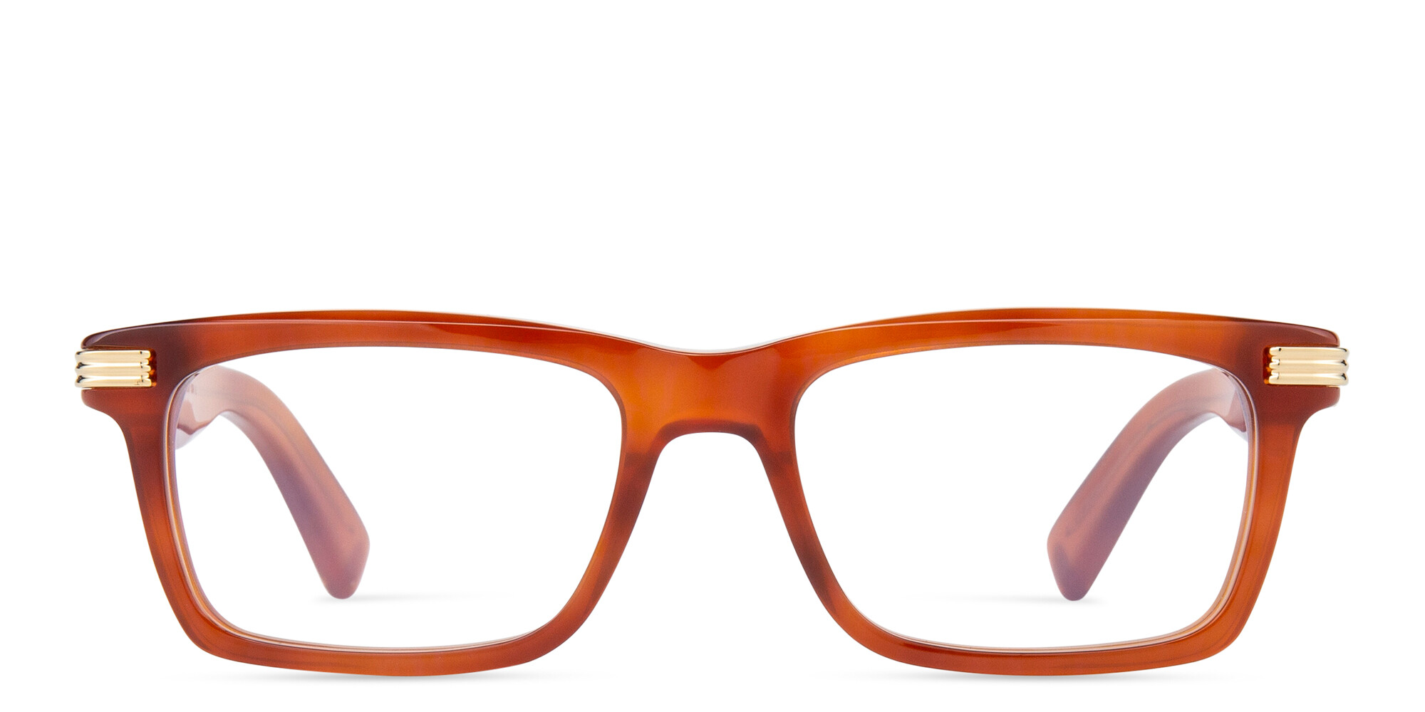 Shop Cartier Première de Cartier Rectangle Eyeglasses in Havana online.