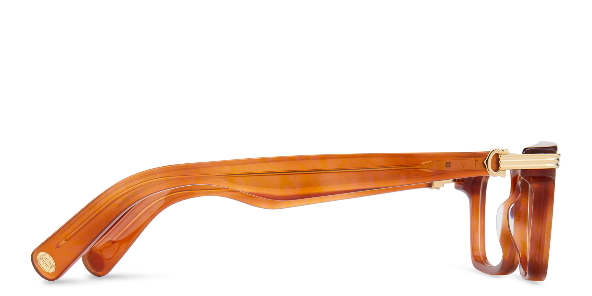 Shop Cartier Première de Cartier Rectangle Eyeglasses in Havana online.