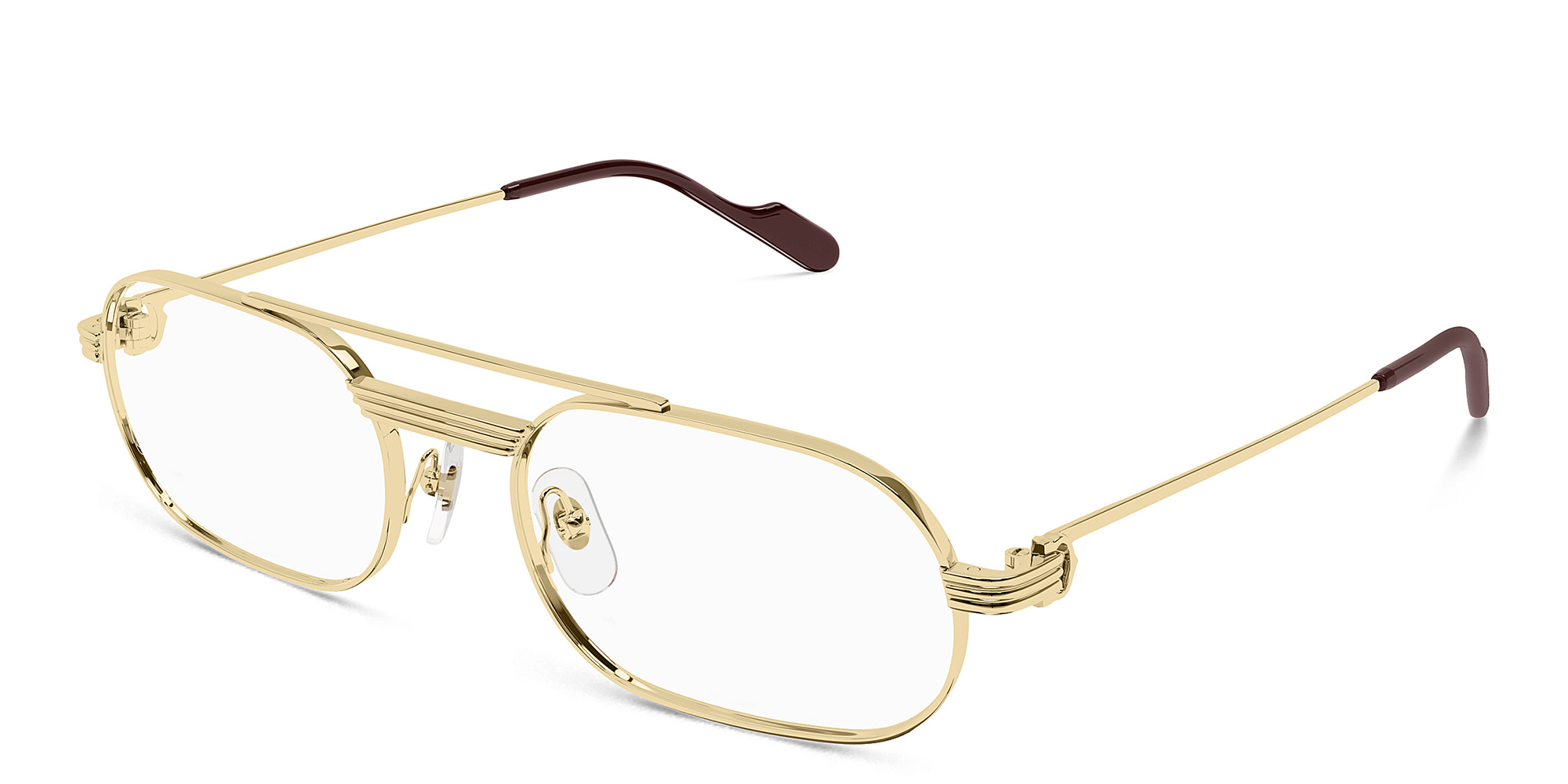 Shop Cartier Première de Cartier Wide Pilot Eyeglasses in Gold online.