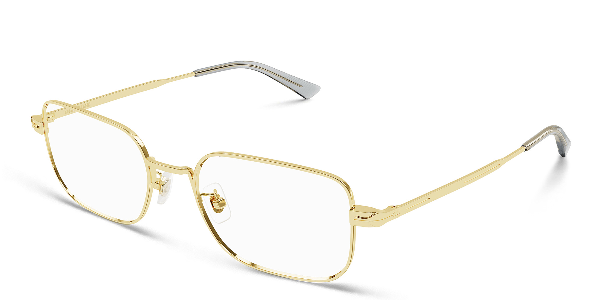 MONTBLANC Wide Rectangle Eyeglasses in Gold – Product Photo 2