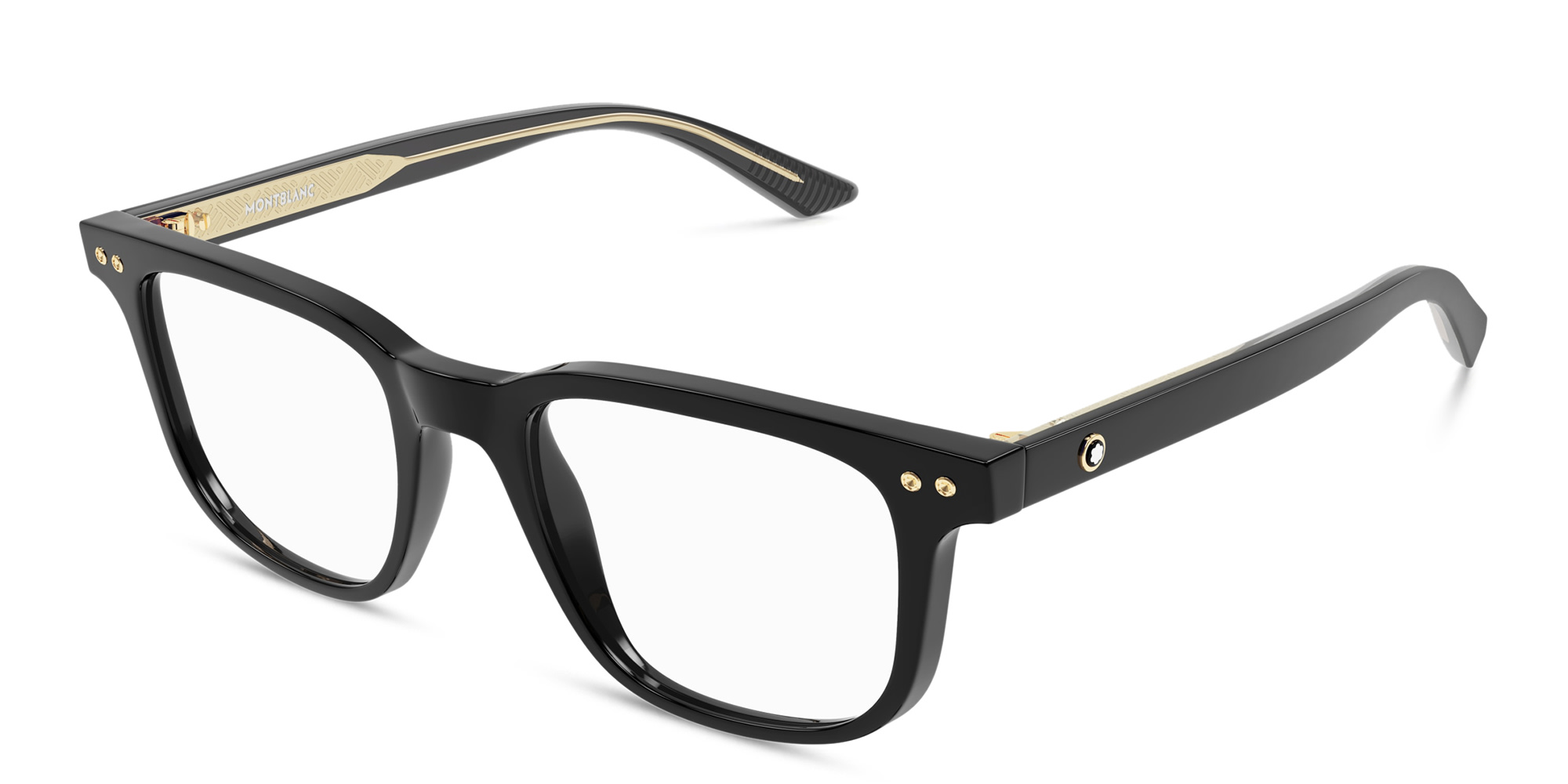 MONTBLANC Square Eyeglasses in Black – Product Photo 1