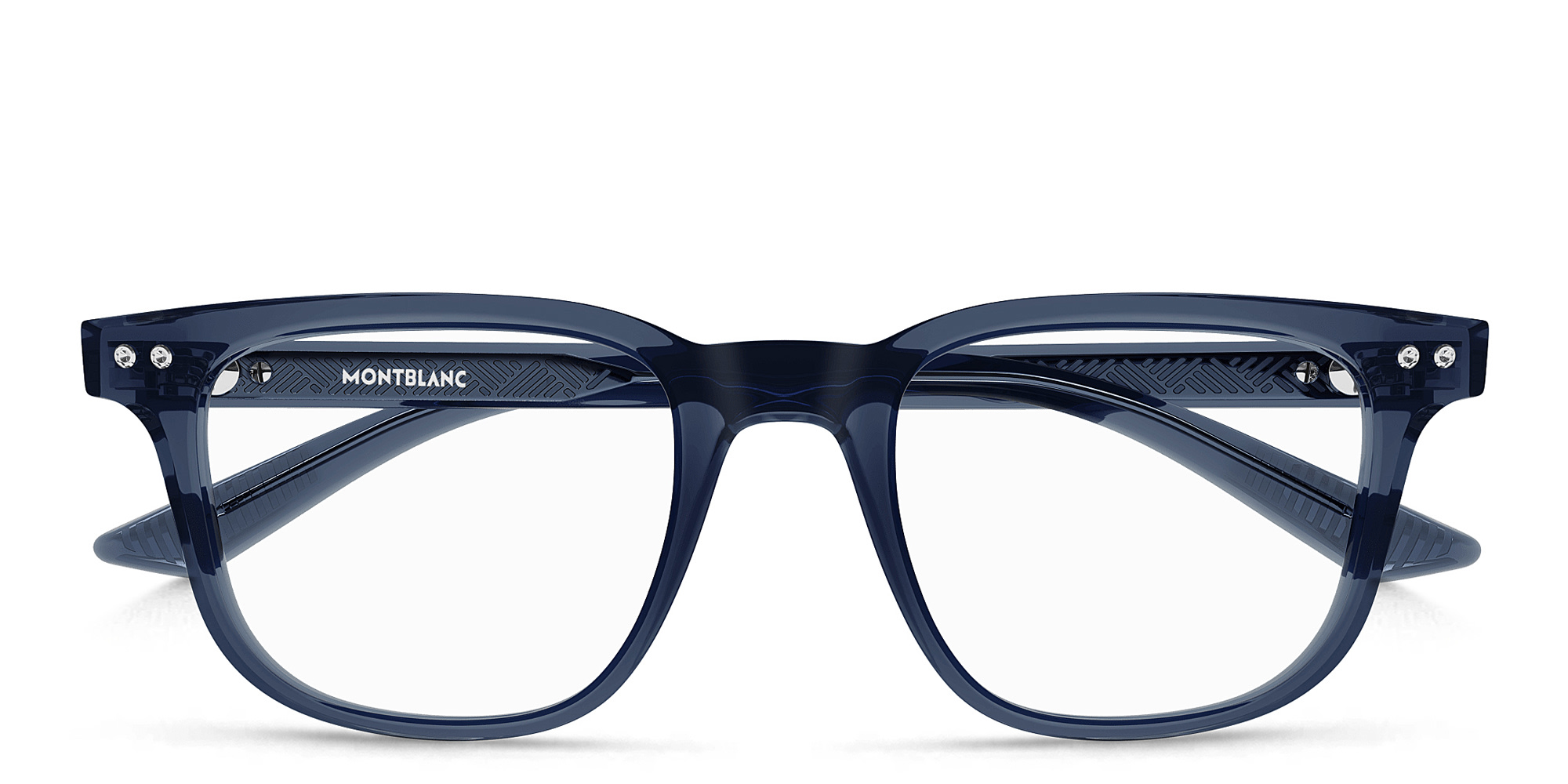 تسوق نظارات طبية مستطيلة مونت بلانك بلون أزرق أونلاين.