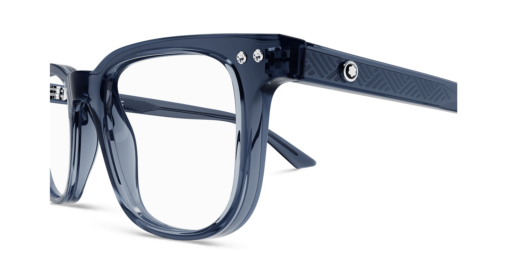 تسوق نظارات طبية مستطيلة مونت بلانك بلون أزرق أونلاين.