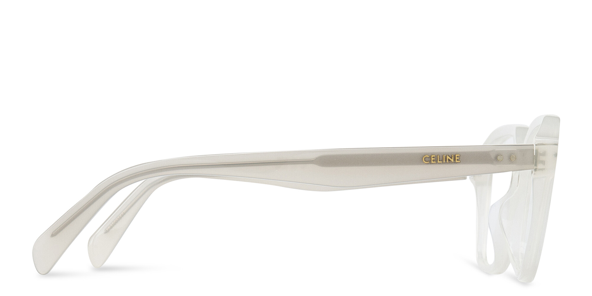 Shop CELINE Thin Geometric Eyeglasses in White online.