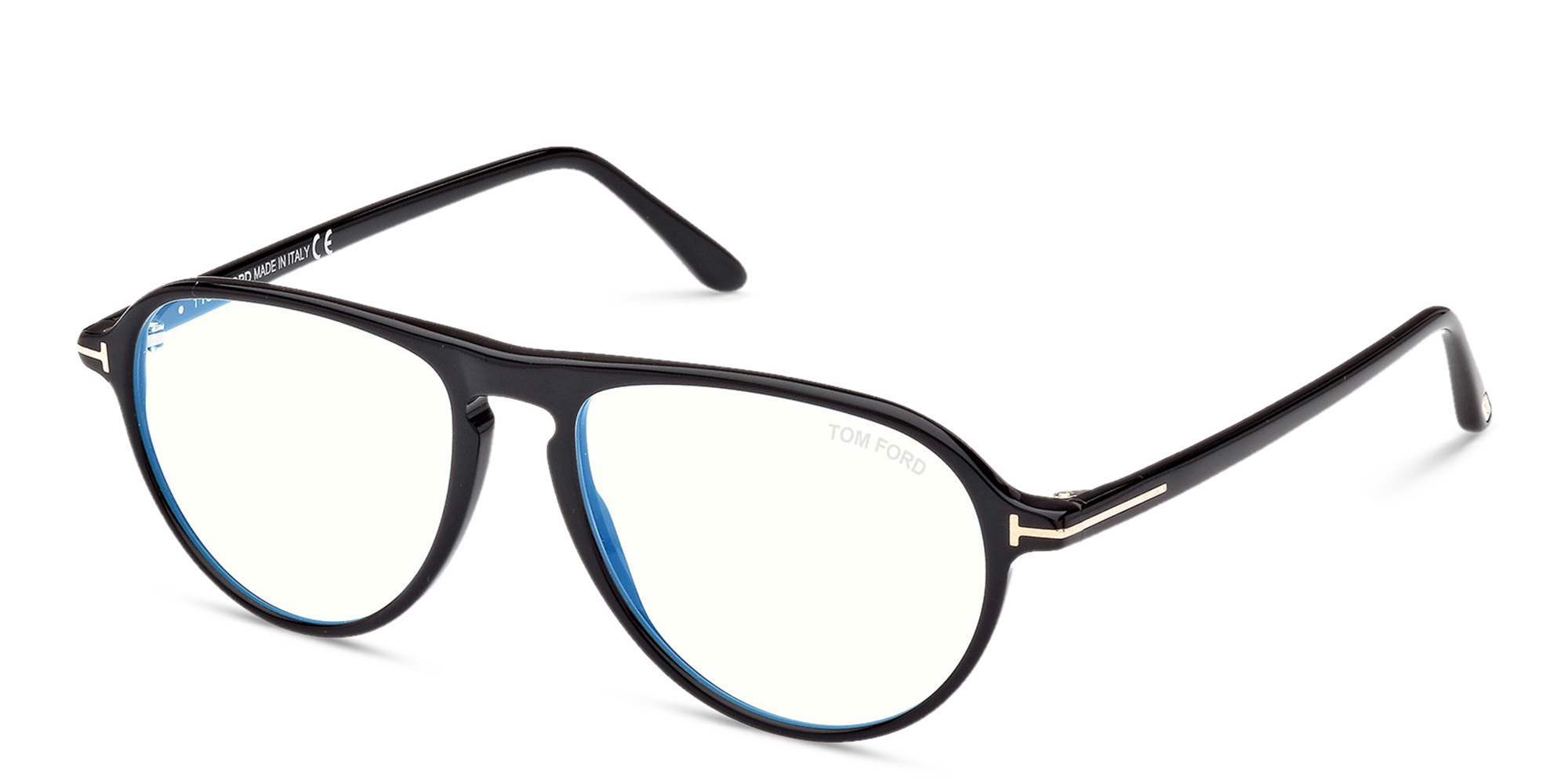 Shop TOM FORD Pilot Eyeglasses in Shiny Black online.