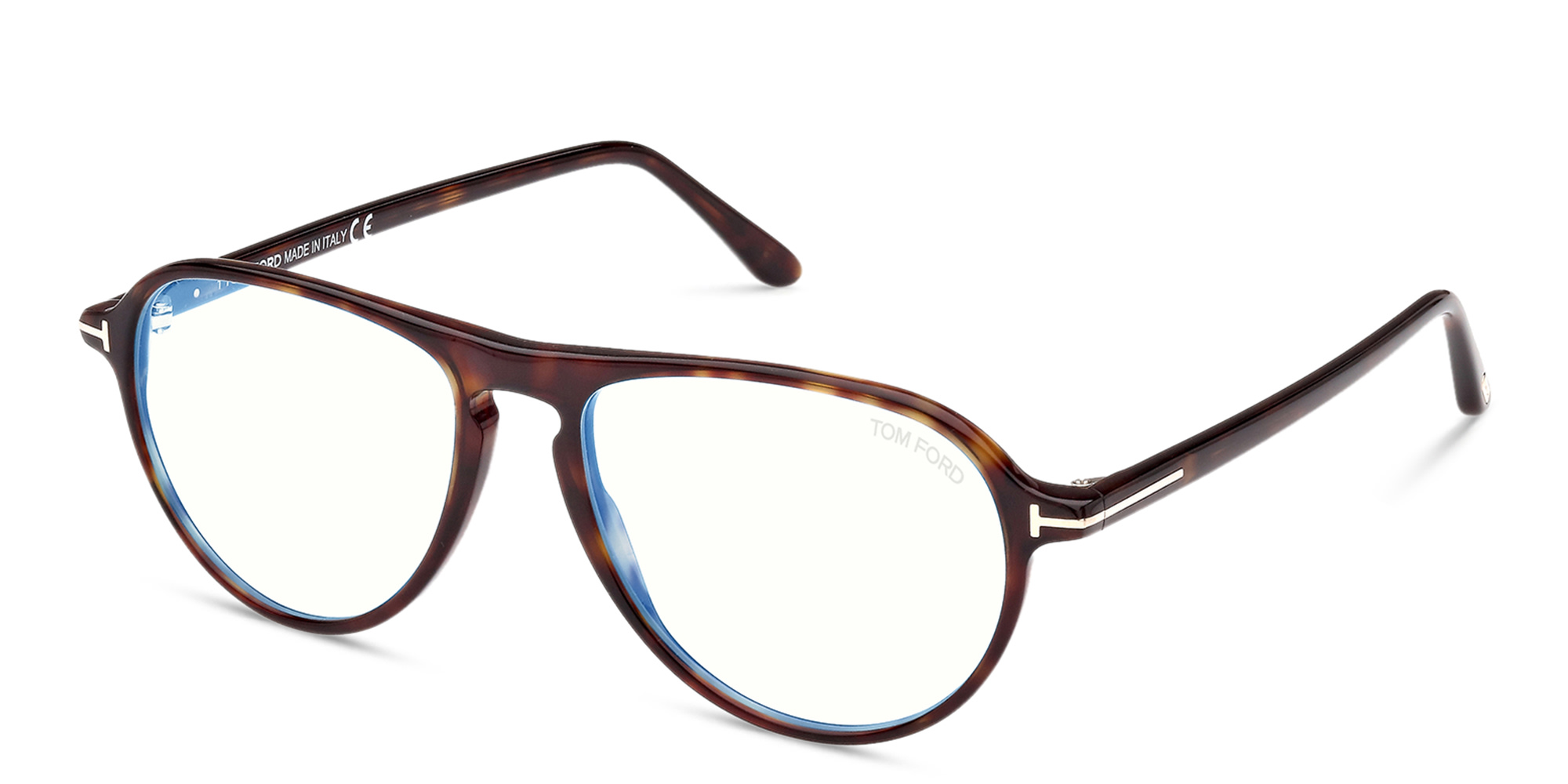 Shop TOM FORD Pilot Eyeglasses in Dark Havana online.