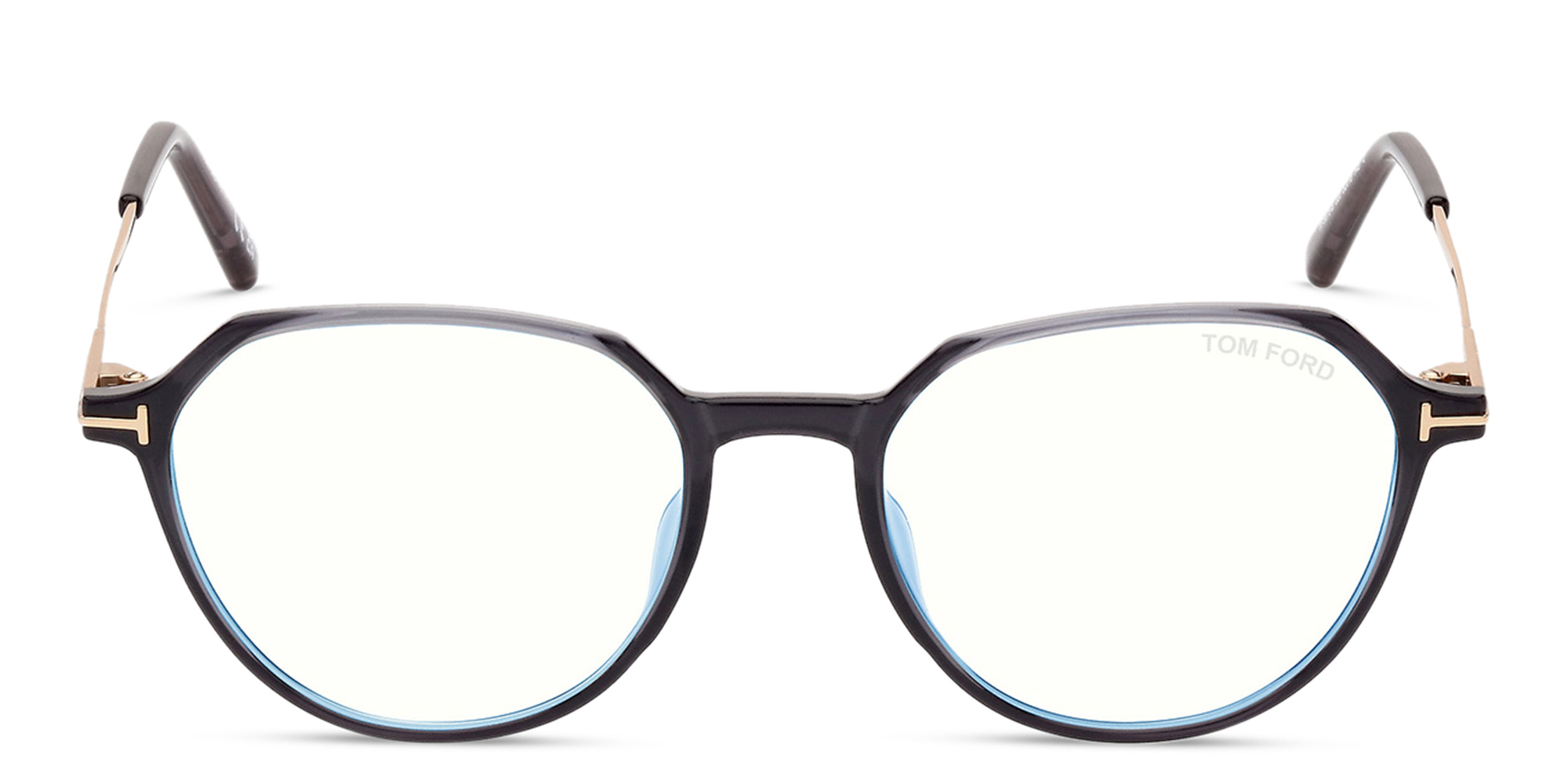 TOM FORD Round Eyeglasses in Shiny Grey – Product Photo 1