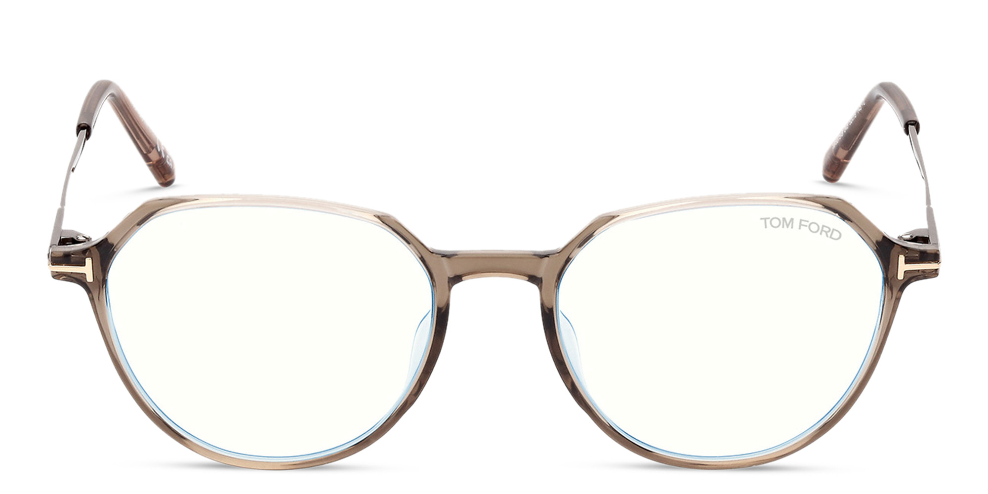 نظارات طبية دائرية من توم فورد بلون بني - صورة المنتج 1