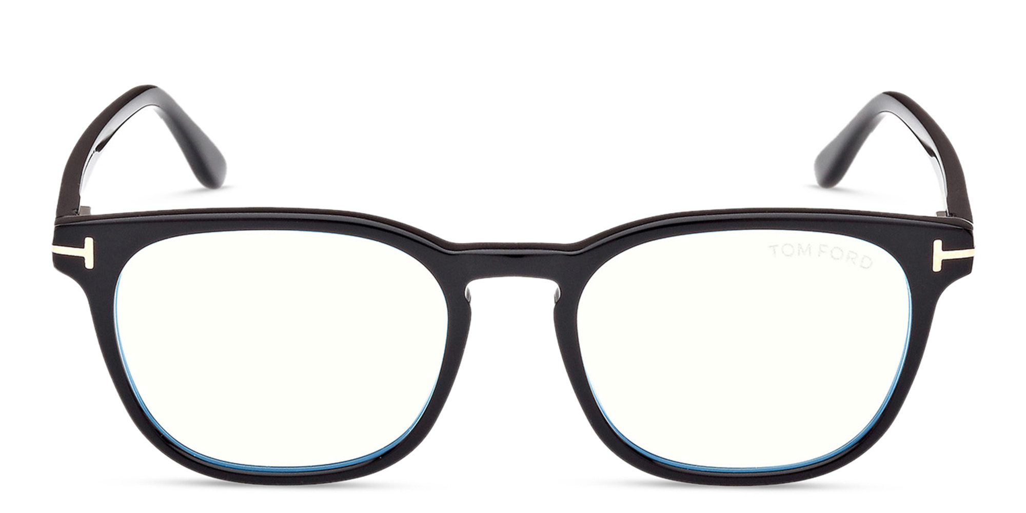 Shop TOM FORD Square Eyeglasses in Shiny Black online.