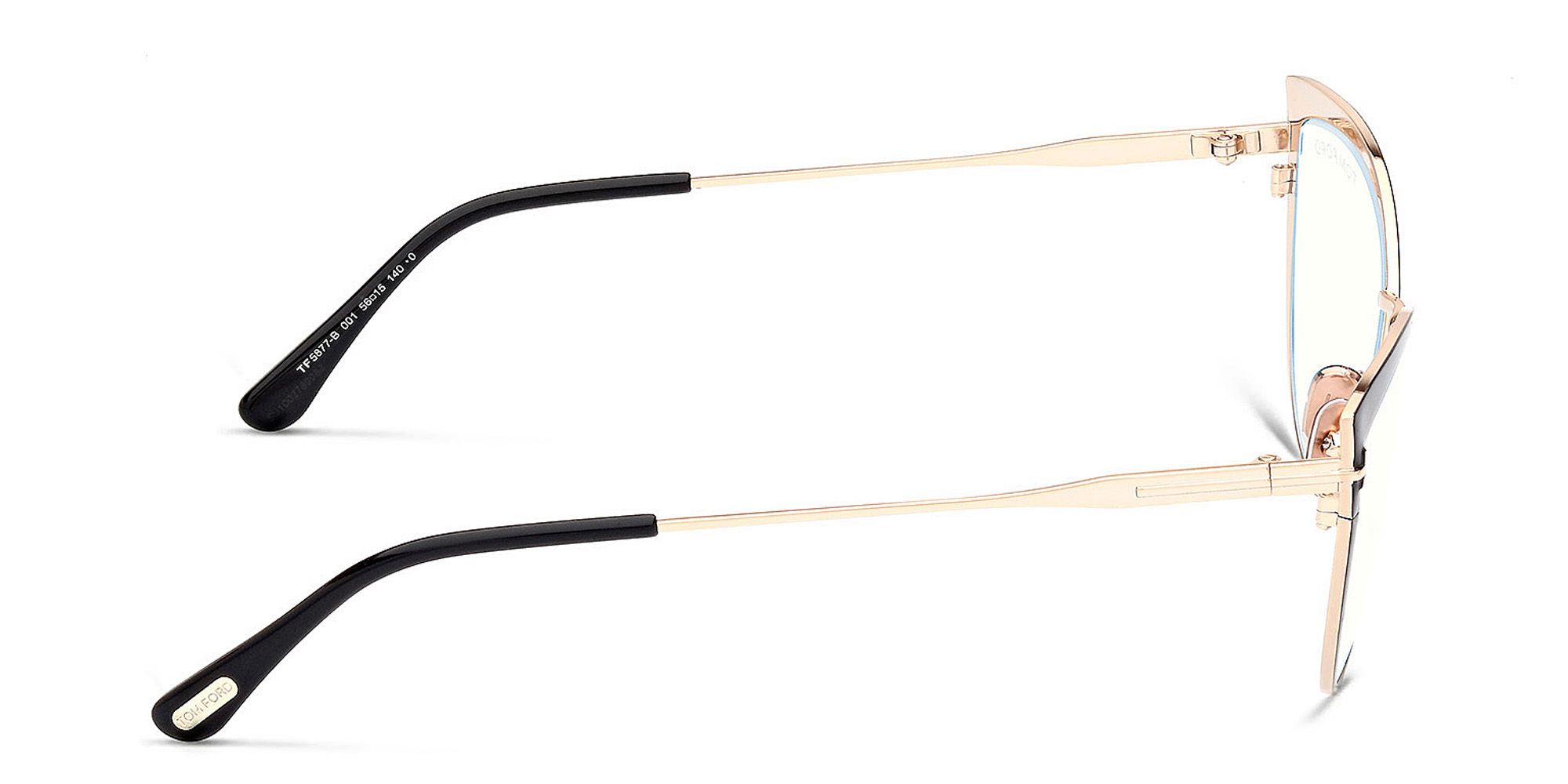 TOM FORD Wide Cat-Eye Eyeglasses in Shiny Black – Product Photo 3