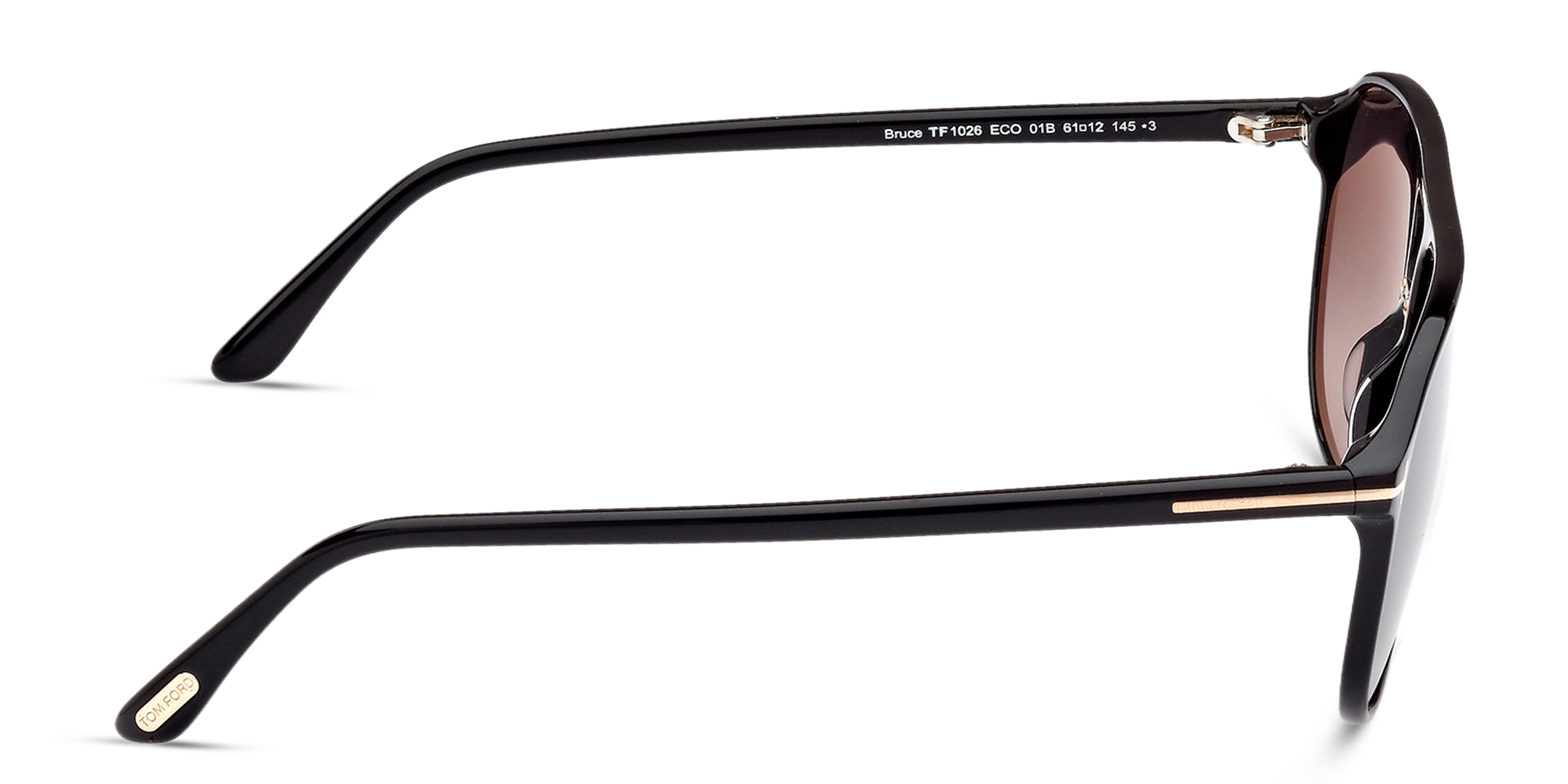 Shop TOM FORD Bruce Aviator Sunglasses in Shiny Black online.