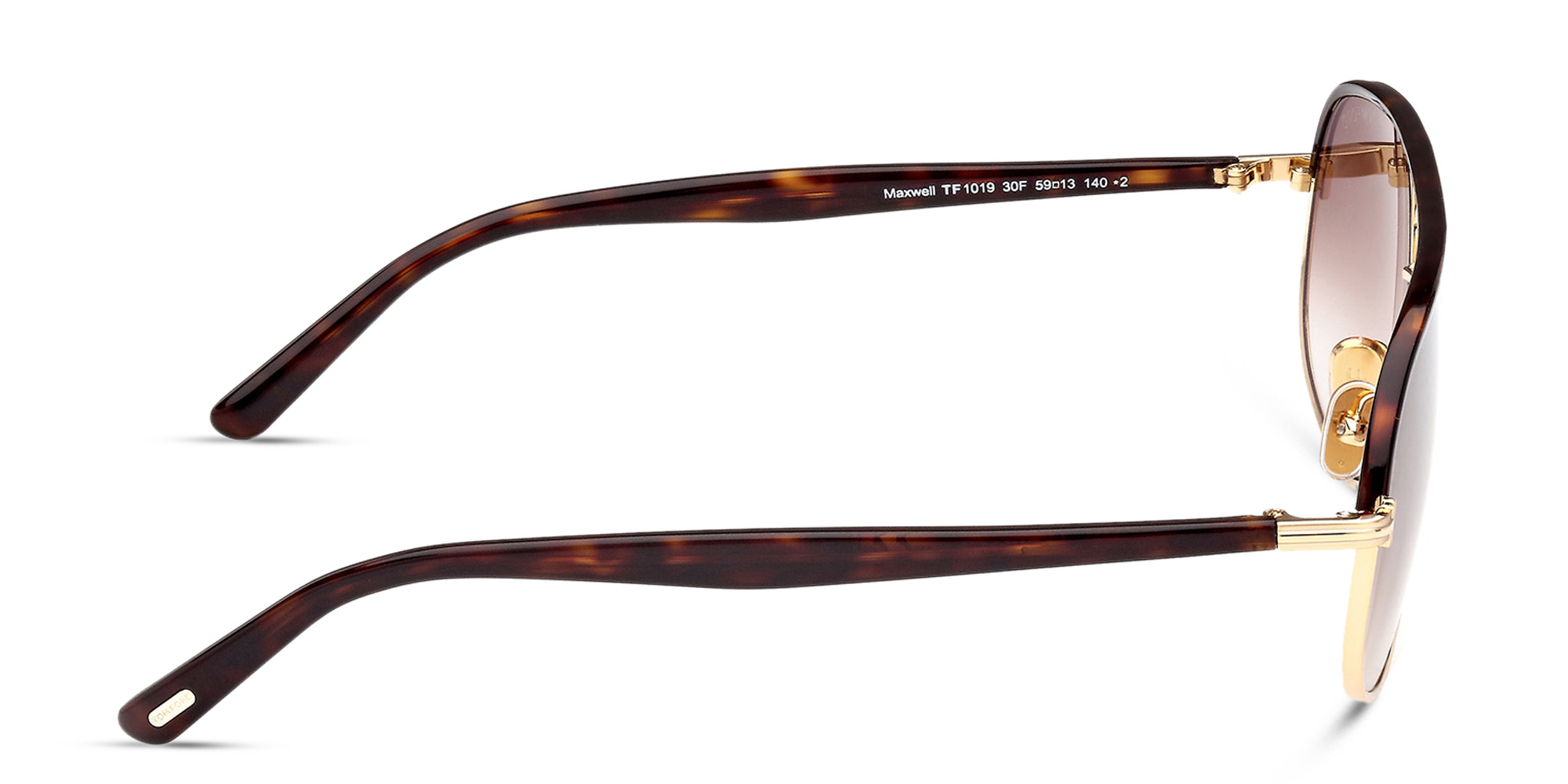 Shop TOM FORD Maxwell Pilot Sunglasses in Shiny Pale Gold online.