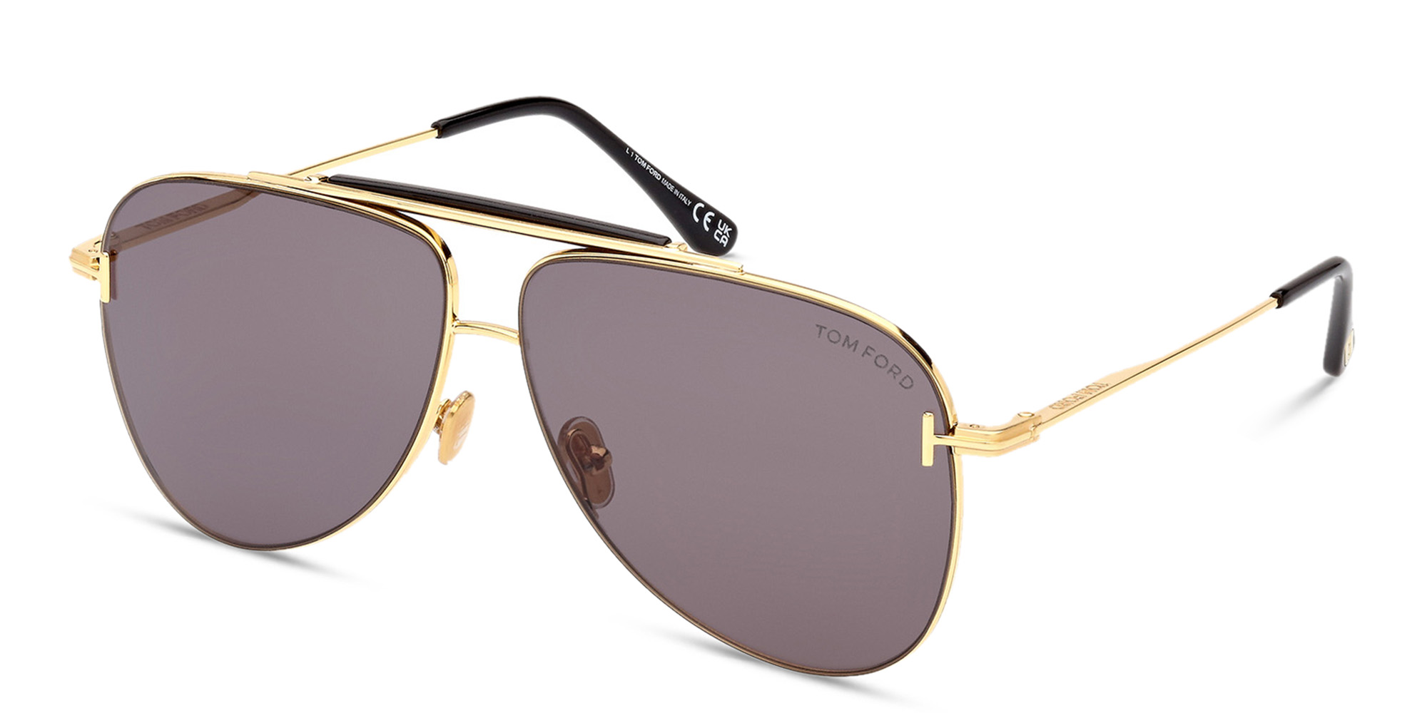 TOM FORD Brady Pilot Sunglasses in Shiny Deep Gold – Product Photo 2