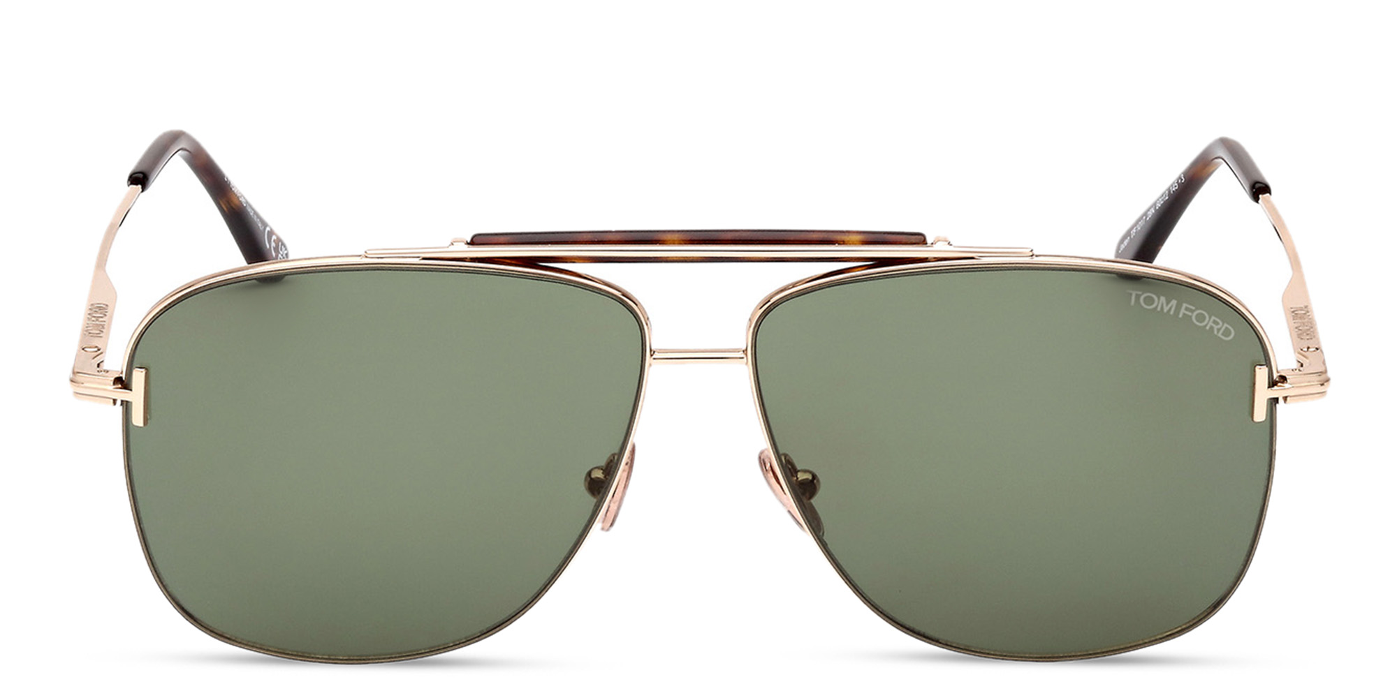 Shop TOM FORD Jaden Aviator Sunglasses in Shiny Rose Gold online.