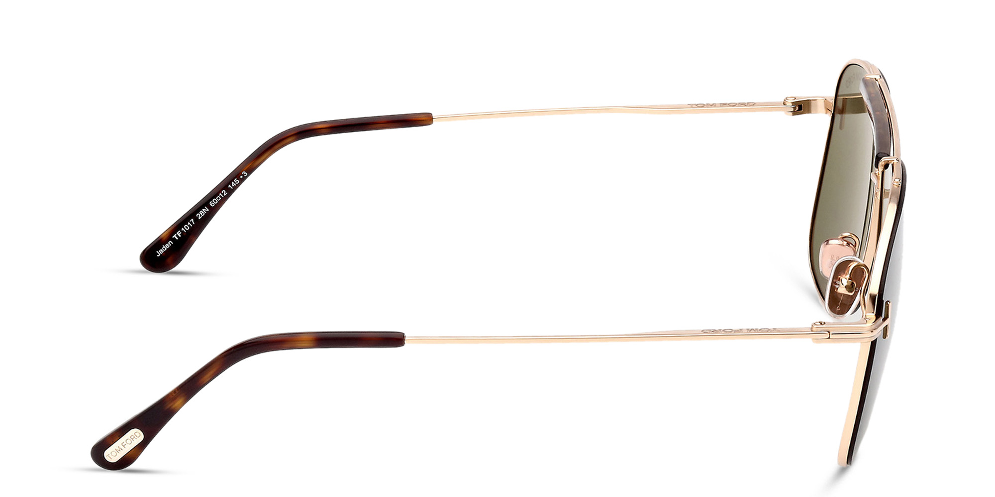 Shop TOM FORD Jaden Aviator Sunglasses in Shiny Rose Gold online.