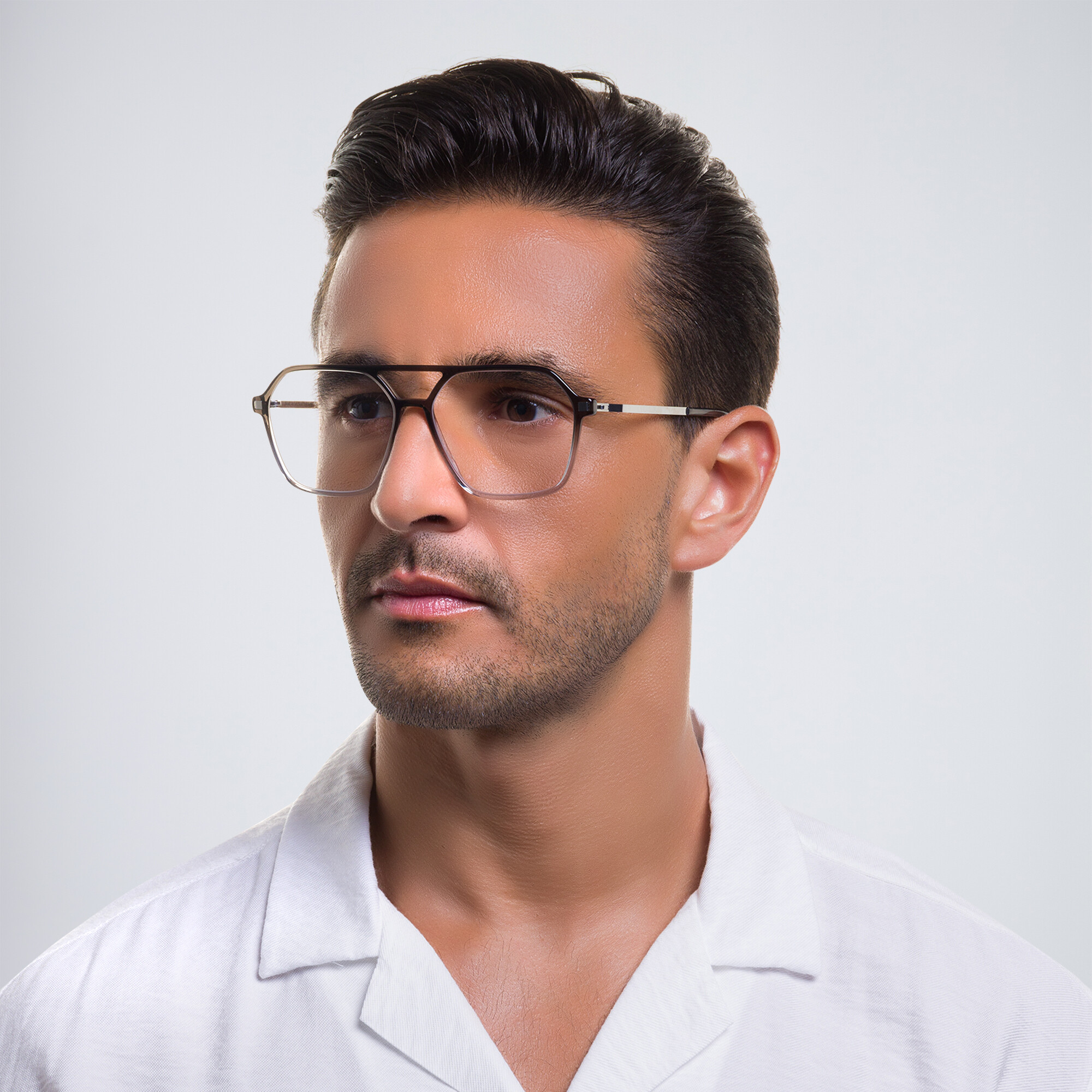 Shop MYKITA Hiti Unisex Wide Aviator Eyeglasses in Grey online.