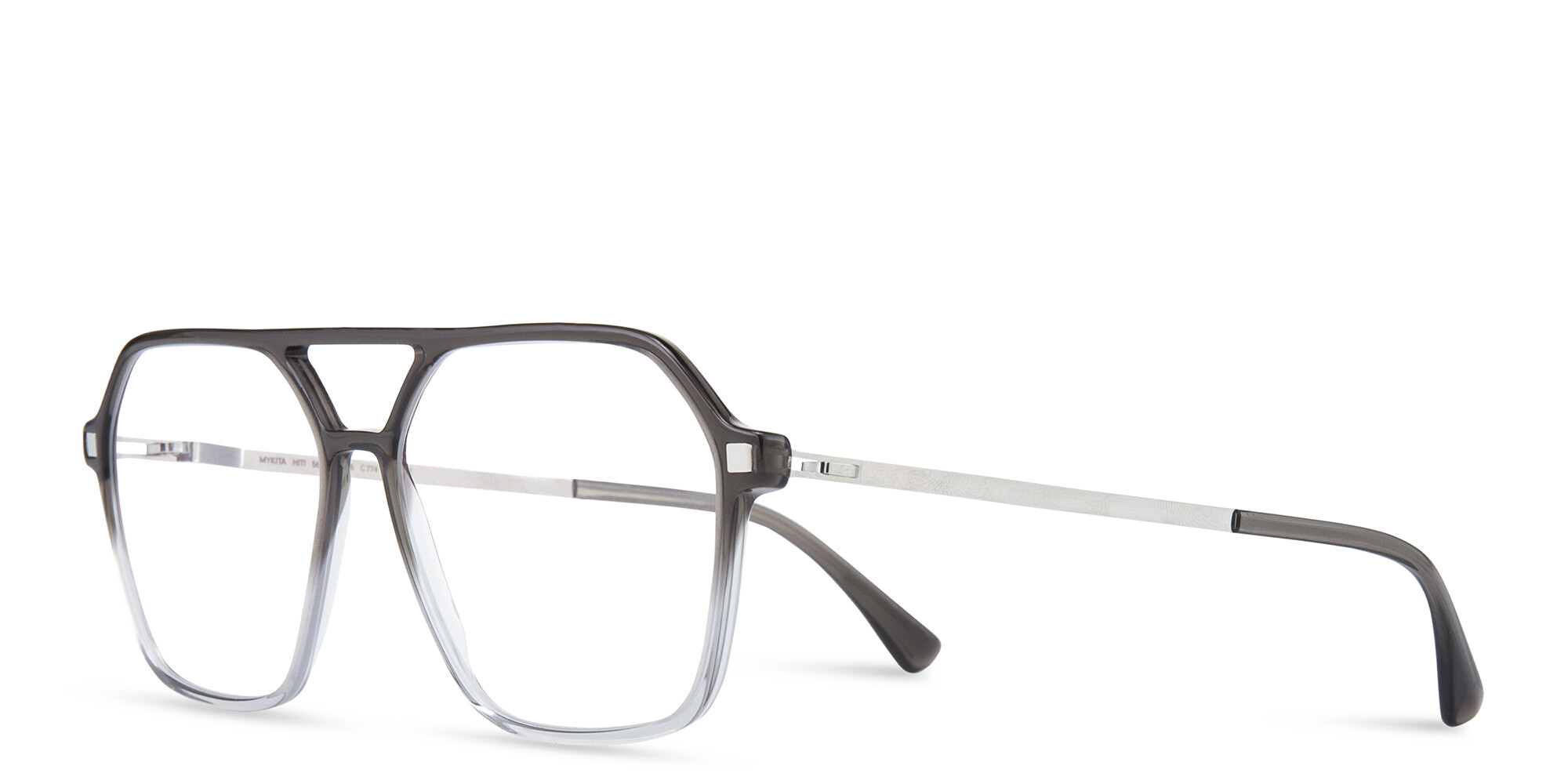 Shop MYKITA Hiti Unisex Wide Aviator Eyeglasses in Grey online.