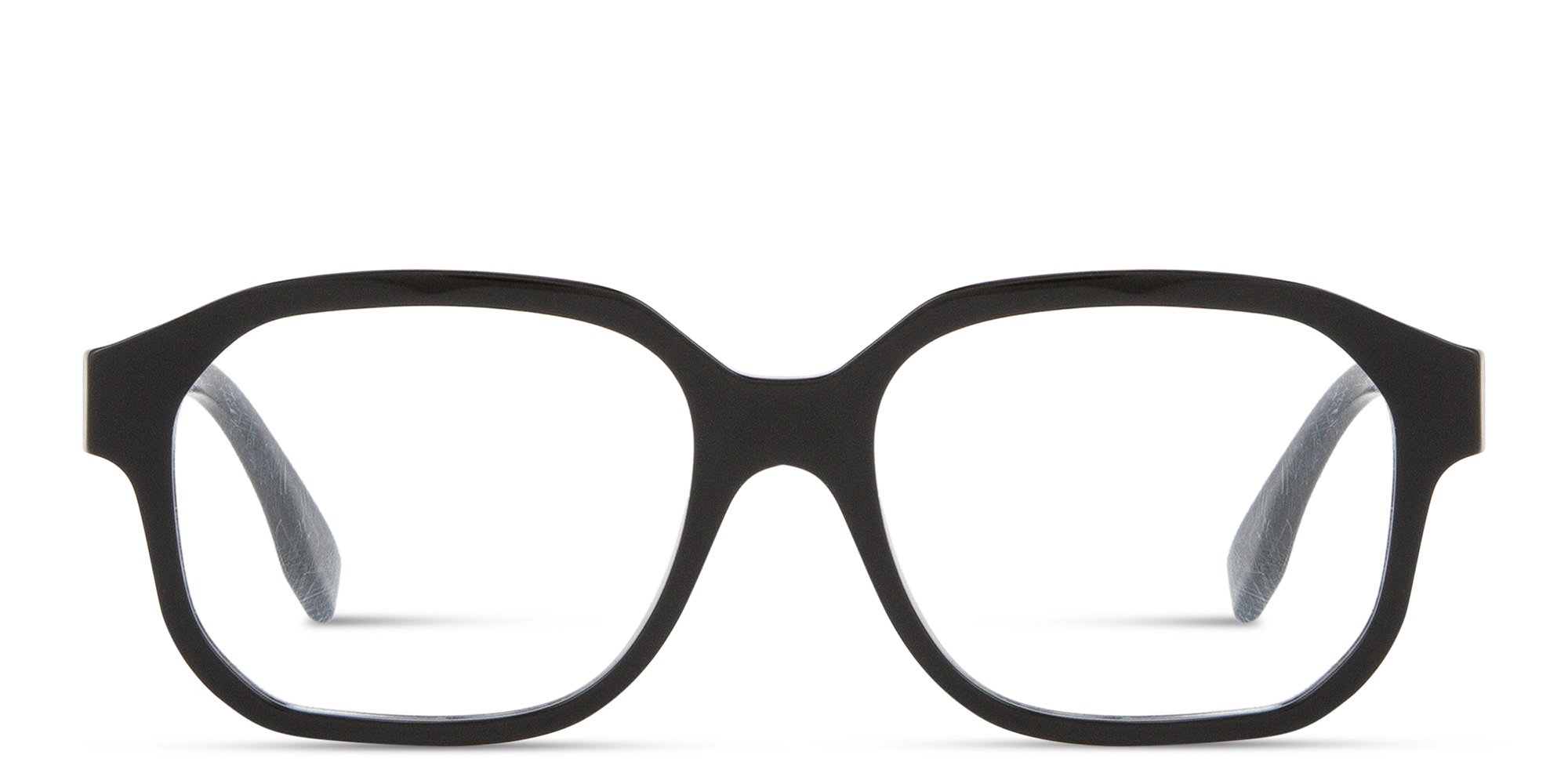 Shop FENDI FF Logo Rectangle Eyeglasses in Black online.