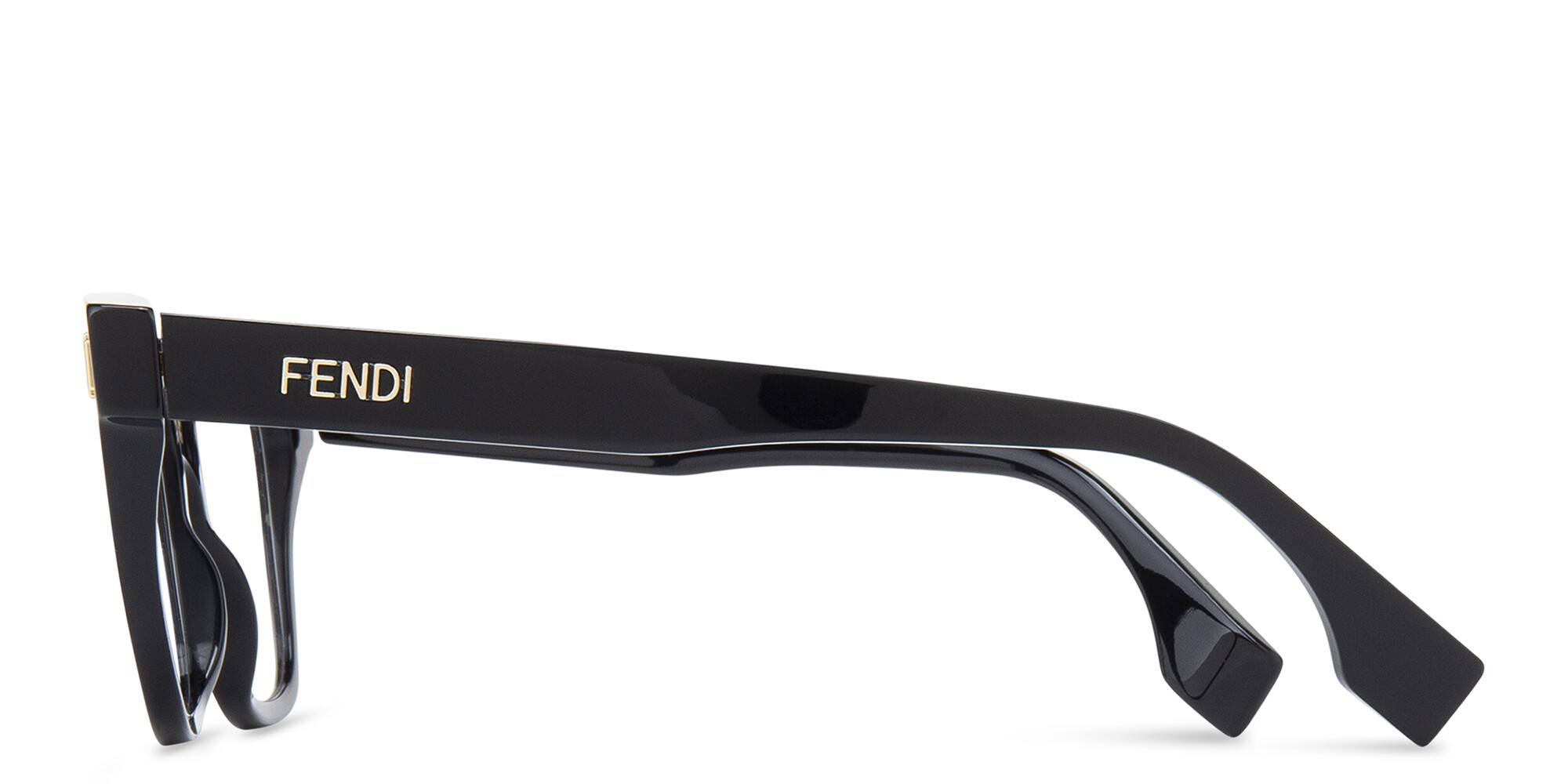 Shop FENDI Fendi Bold Square Eyeglasses in Black online.