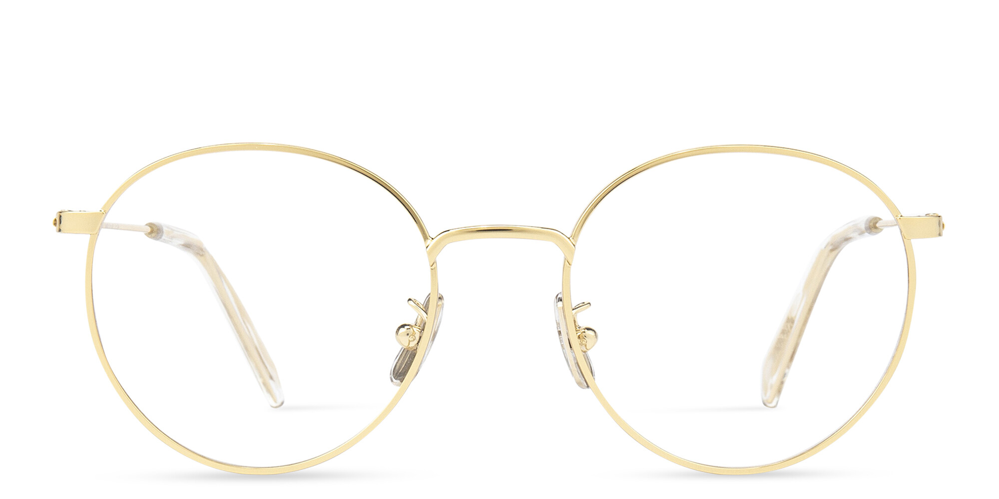 Shop CELINE Metal Round Eyeglasses in Gold online.