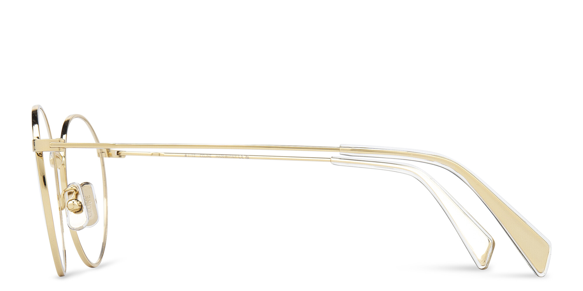 Shop CELINE Metal Round Eyeglasses in Gold online.