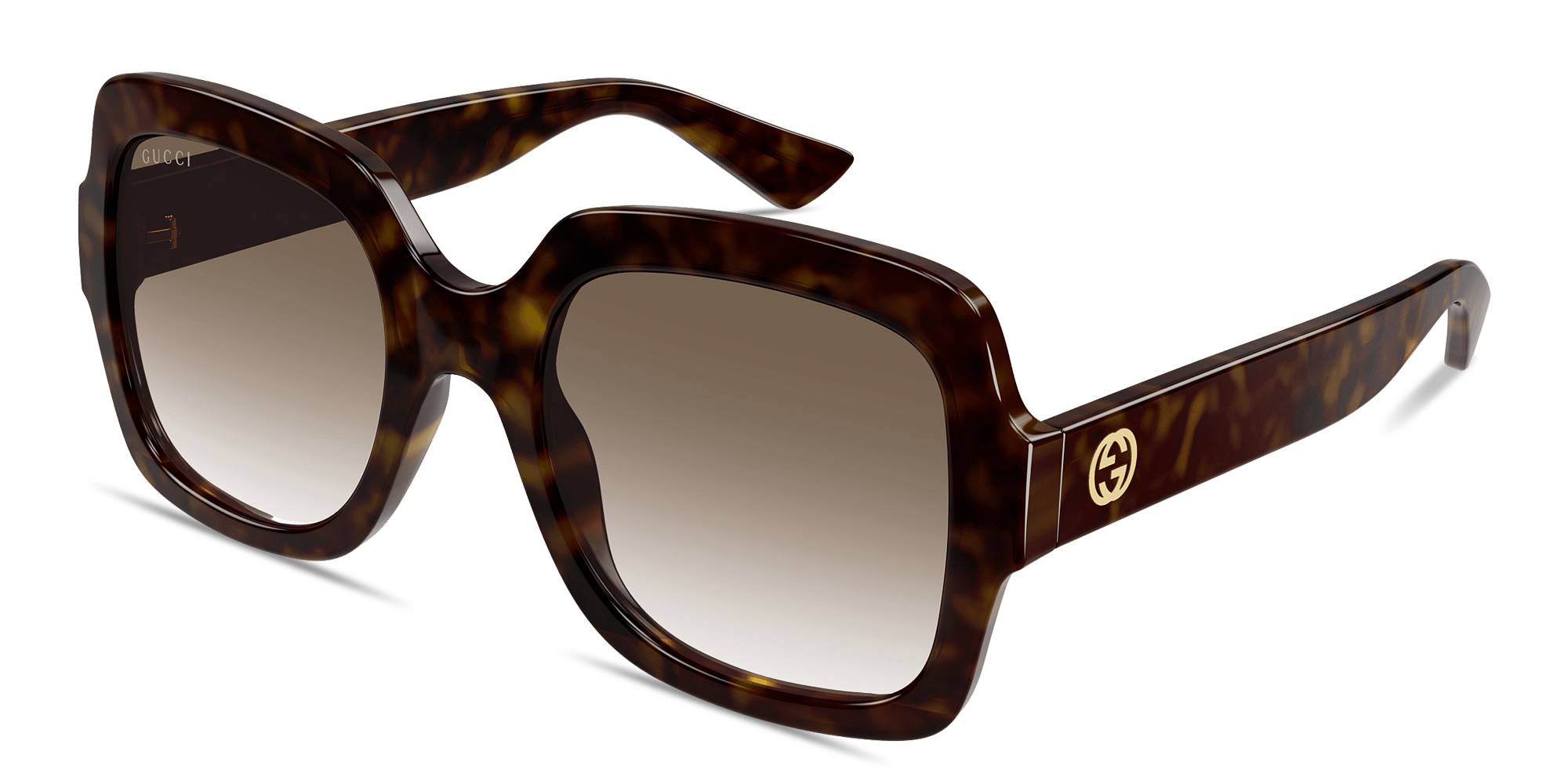 GUCCI Interlocking G Oversized Square Sunglasses in Dark Havana – Product Photo 2