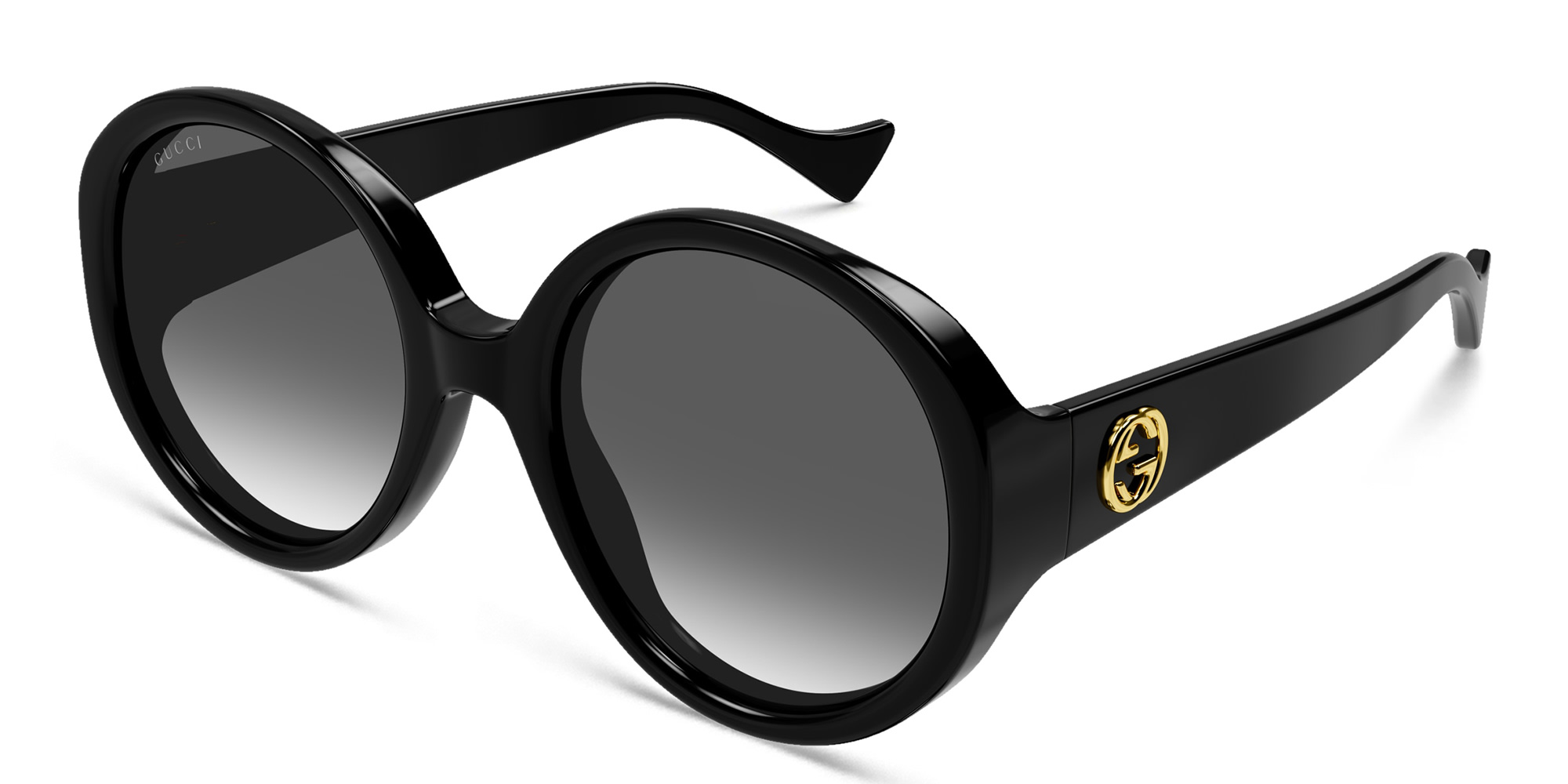 نظارات شمسية دائرية كبيرة من غوتشي بلون أسود - صورة المنتج 2