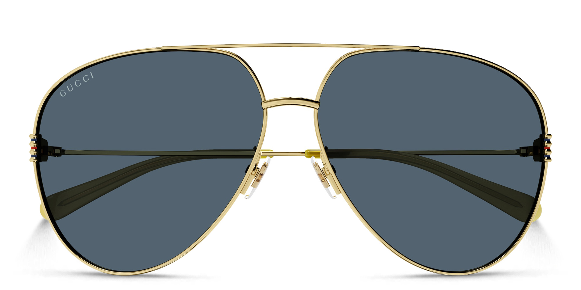 Shop GUCCI Aviator Sunglasses in Gold online.
