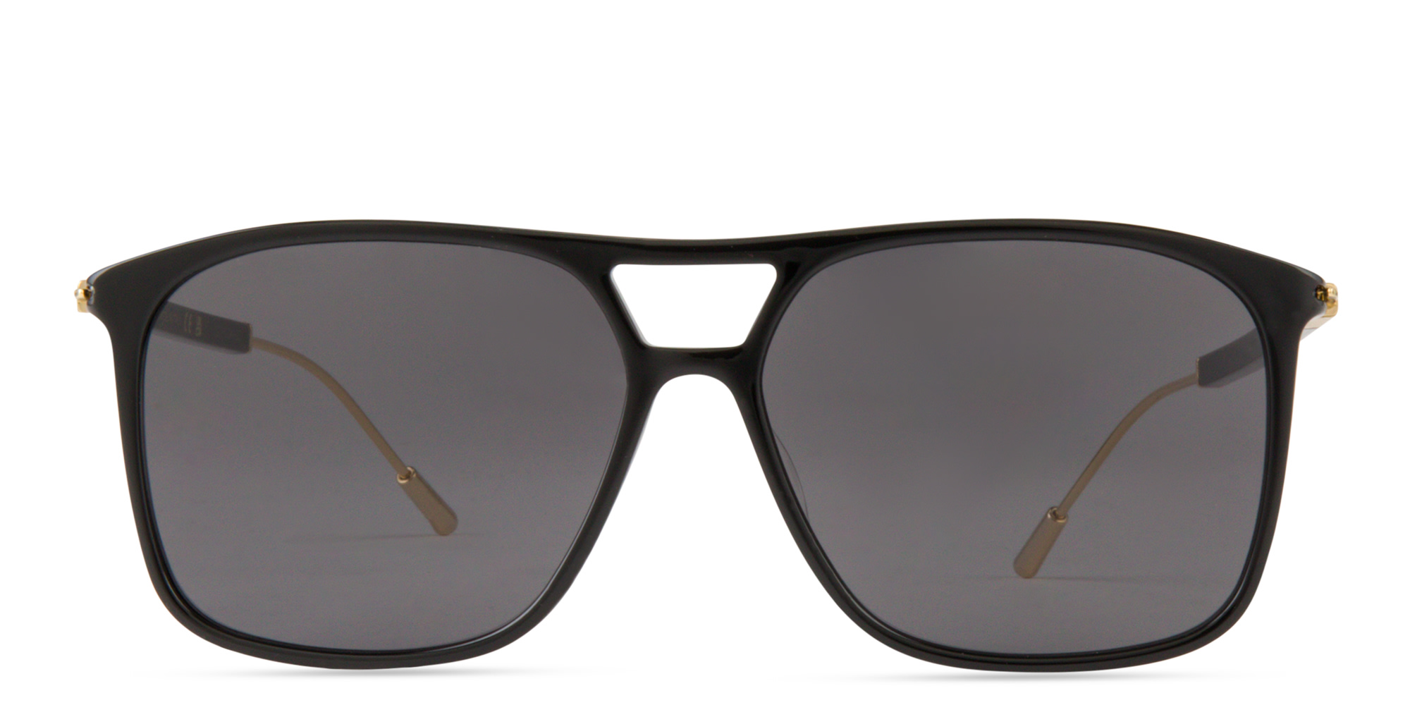 Shop GUCCI Logo Square Sunglasses in Black online.
