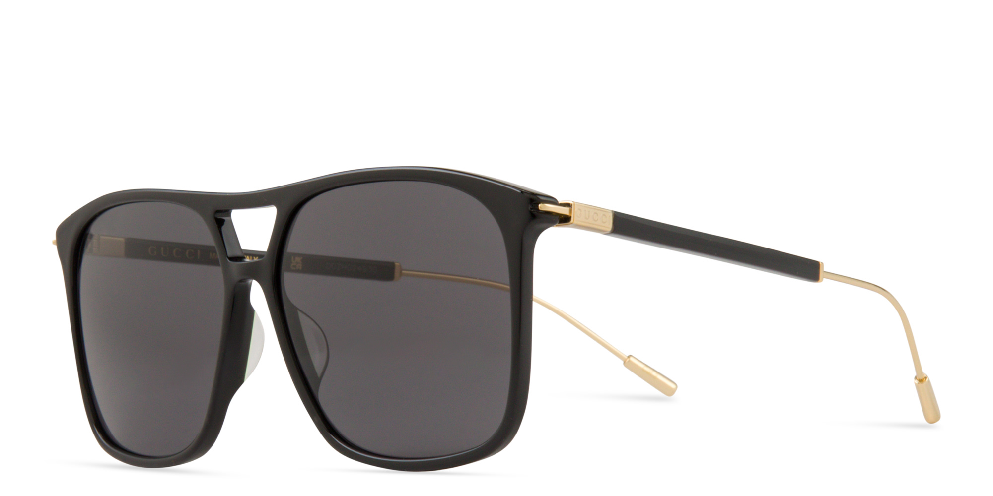 Shop GUCCI Logo Square Sunglasses in Black online.
