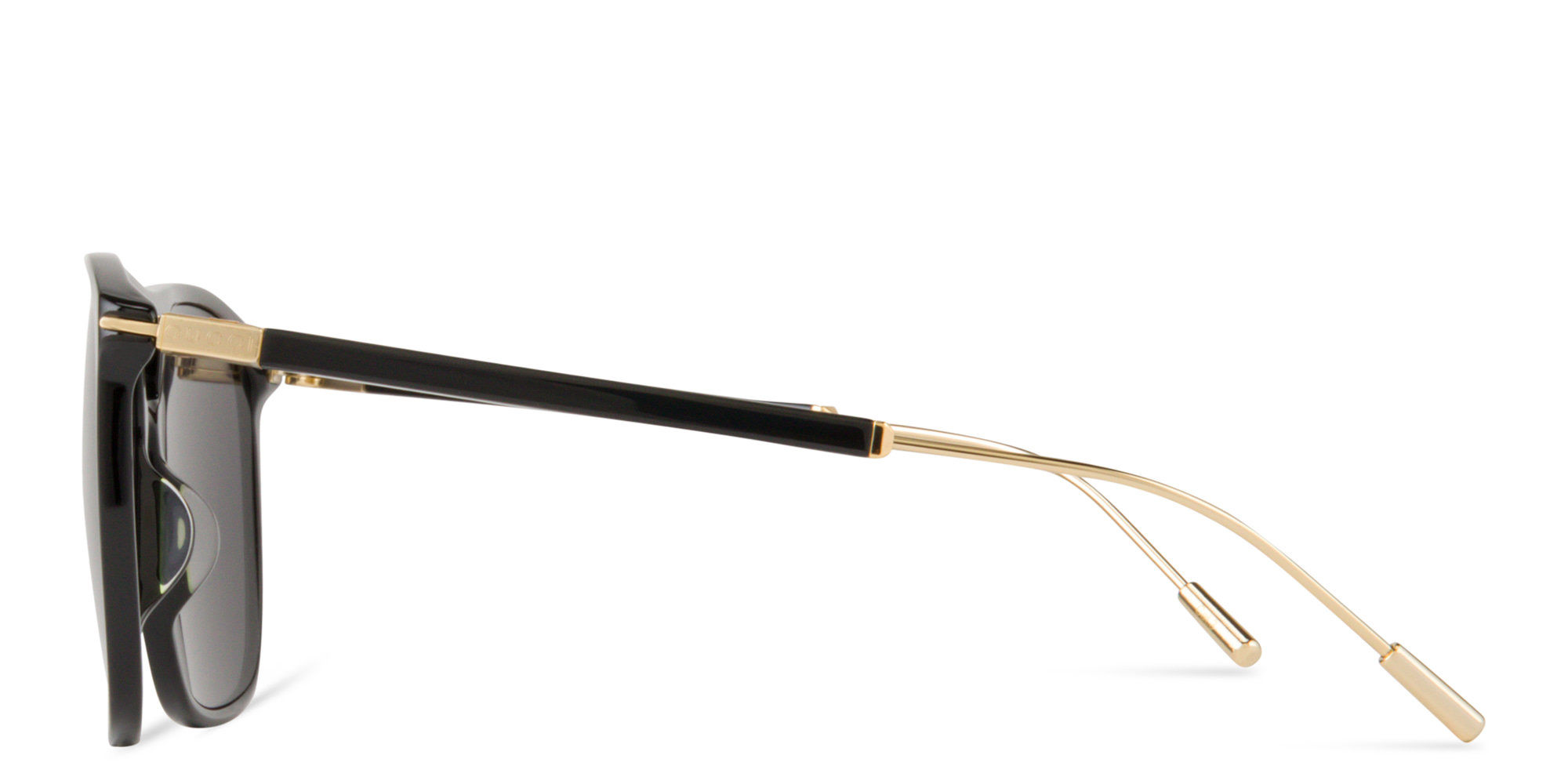 Shop GUCCI Logo Square Sunglasses in Black online.